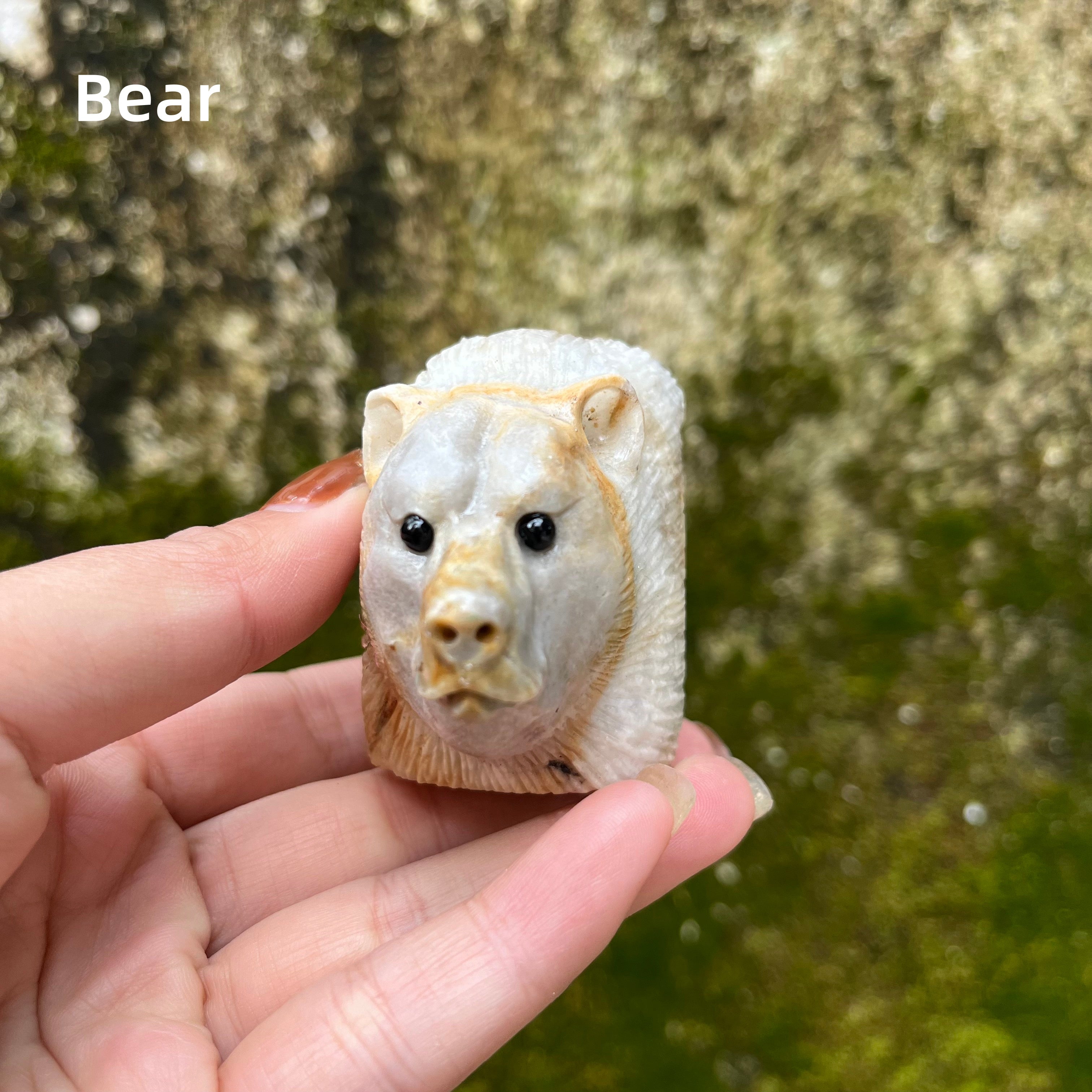 7PCS Clear Quartz Top Pet Rocks Animal Carvings