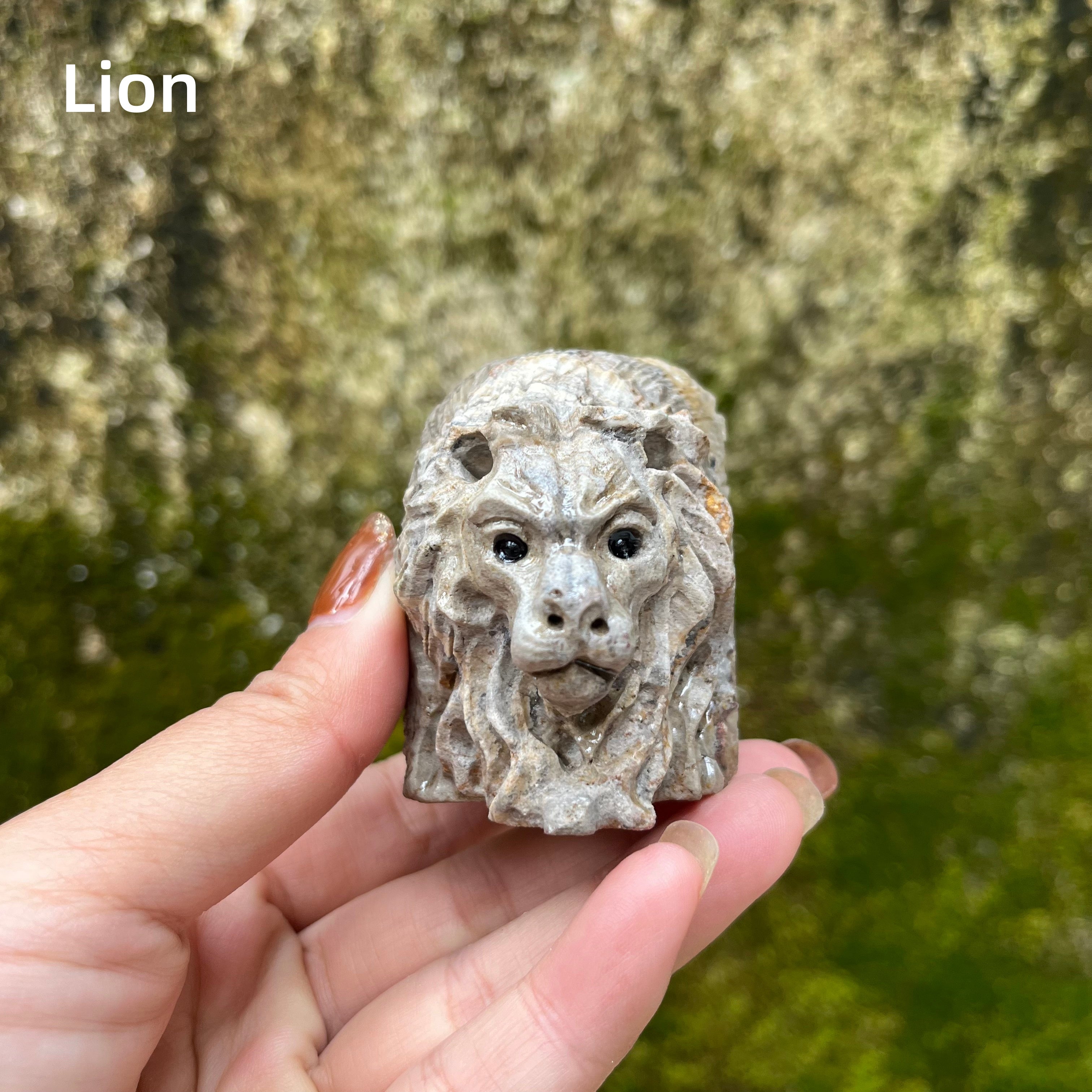 7PCS Clear Quartz Top Pet Rocks Animal Carvings