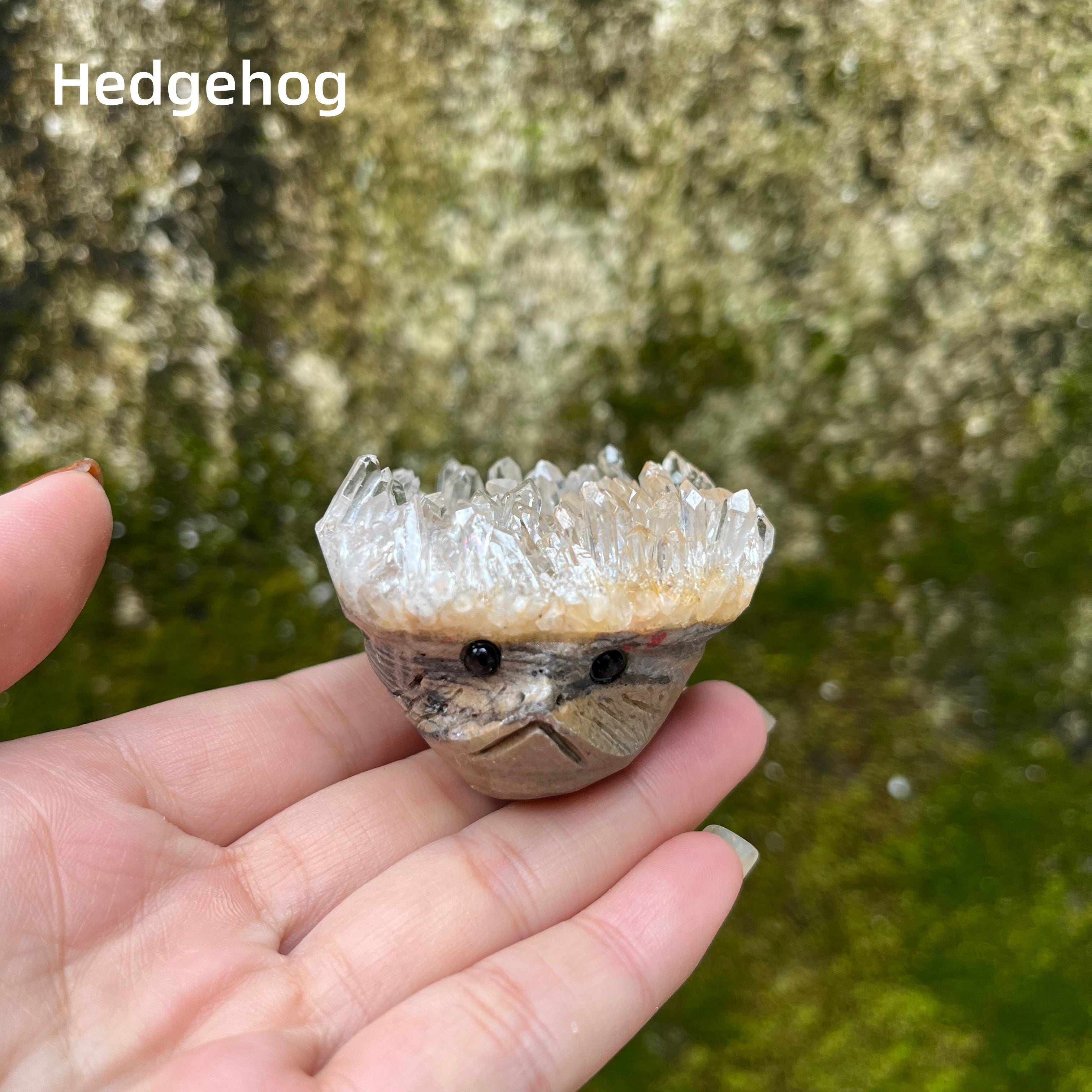 7PCS Clear Quartz Top Pet Rocks Animal Carvings