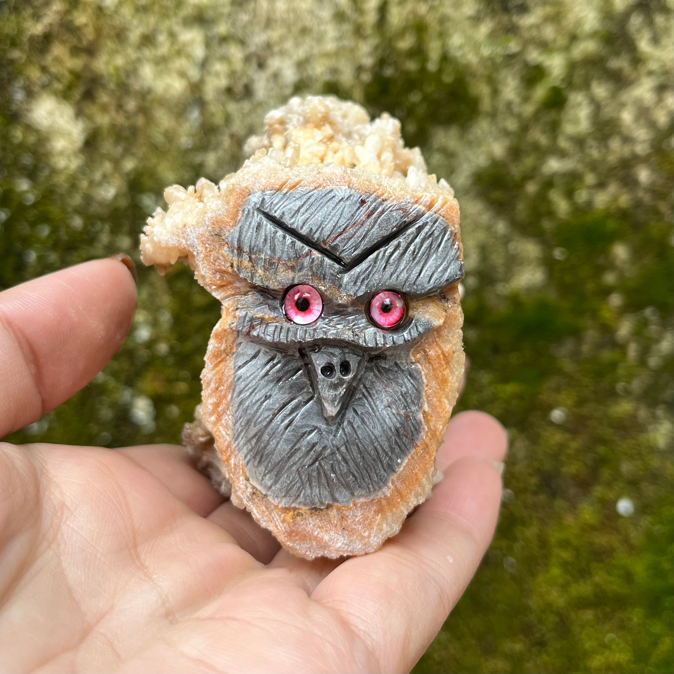 Stalactite Raw Cut Owl Carving