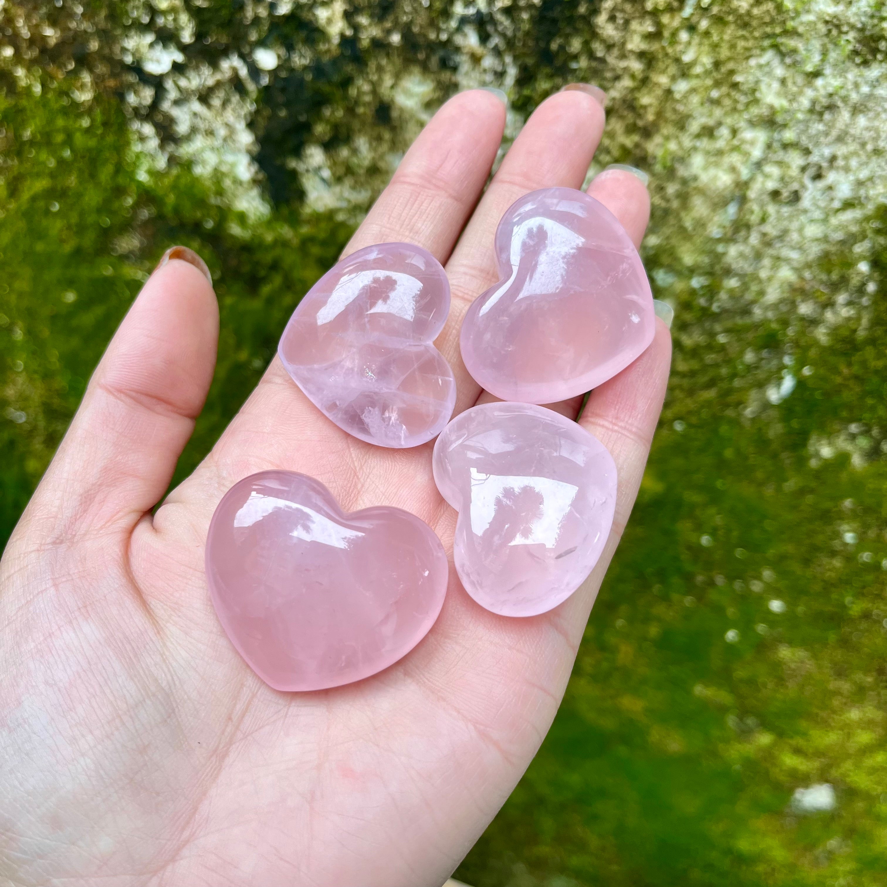 13PCS High Quality Natural Rose Quartz Small Hearts