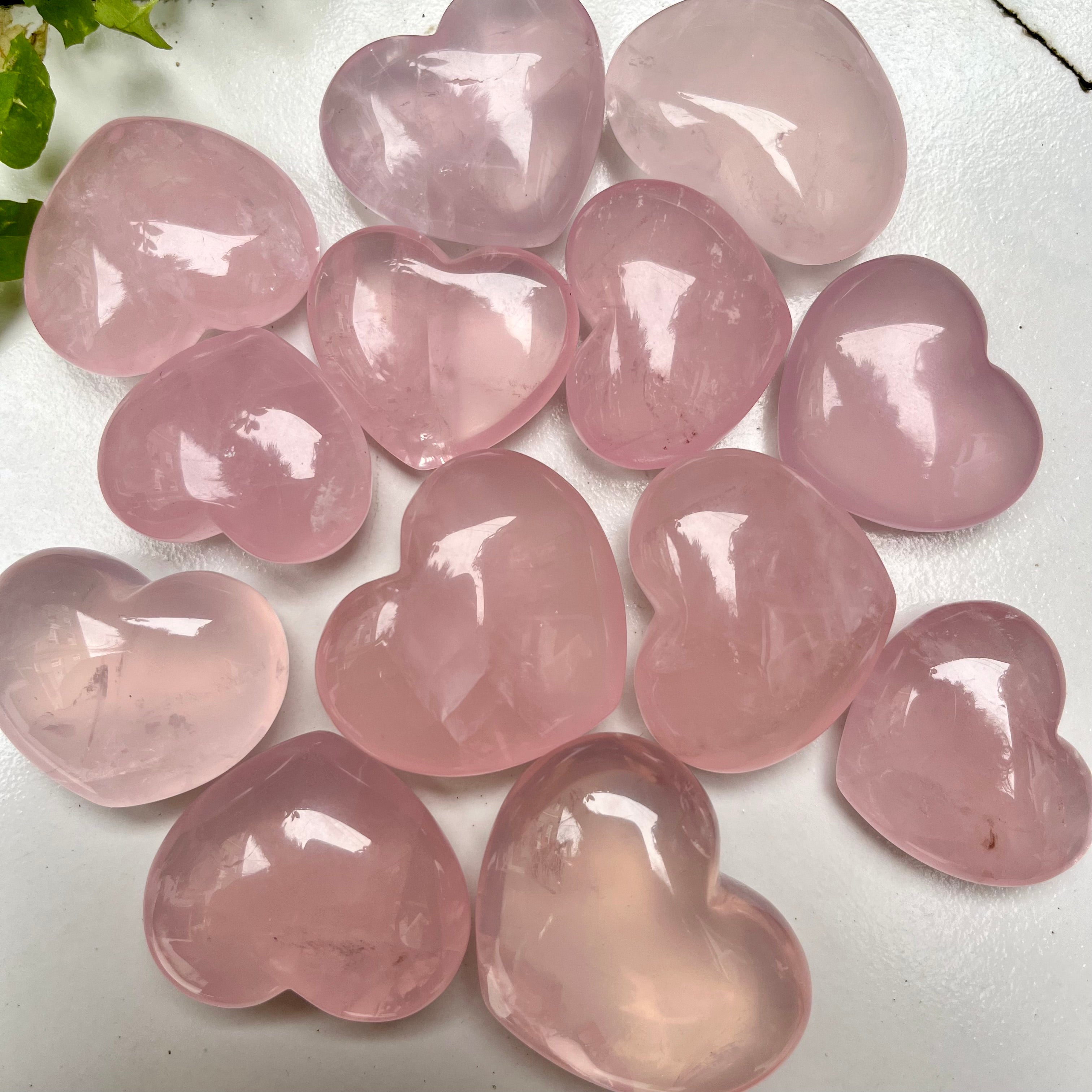 13PCS High Quality Natural Rose Quartz Small Hearts