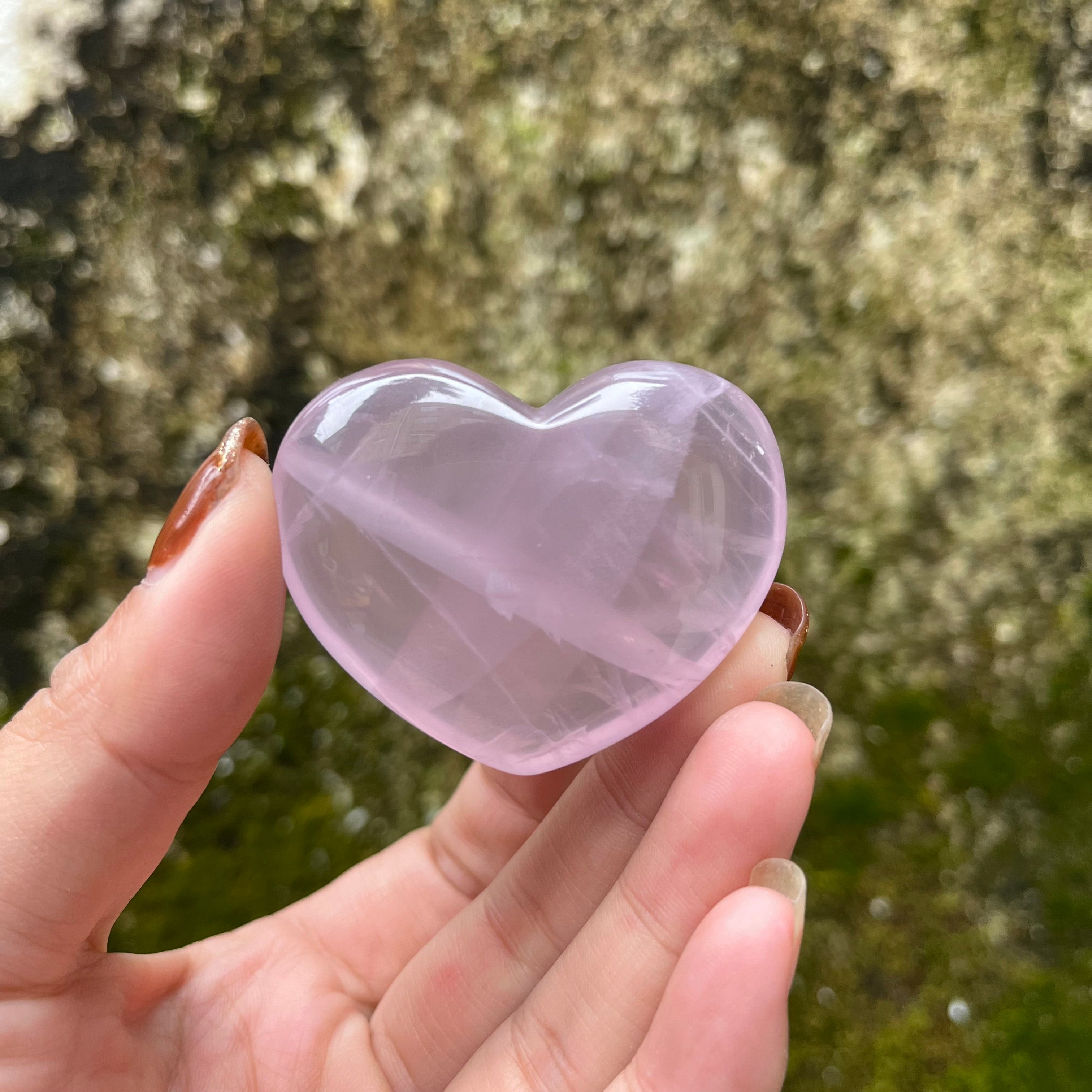 6PCS High Quality Natural Rose Quartz Hearts