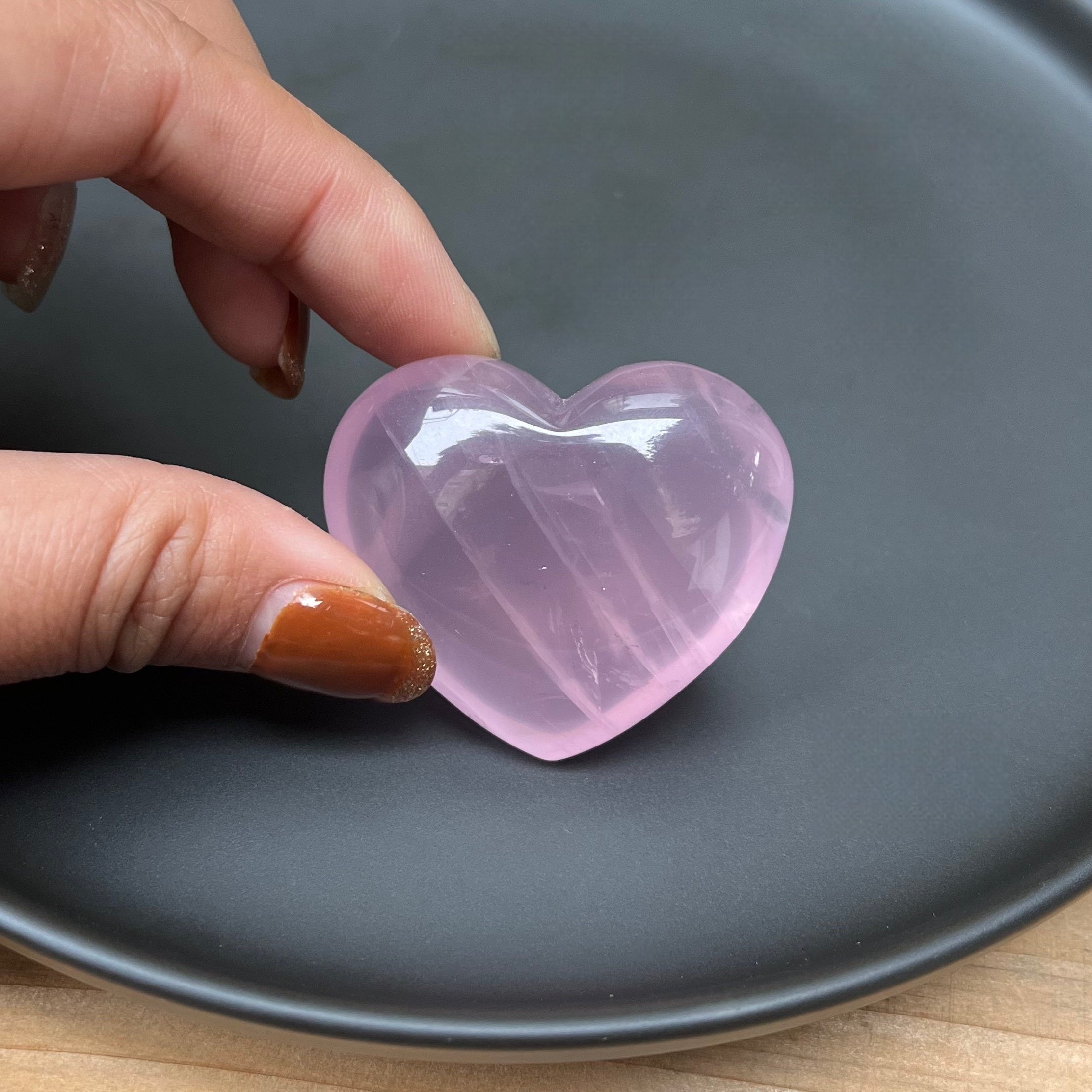 6PCS High Quality Natural Rose Quartz Hearts