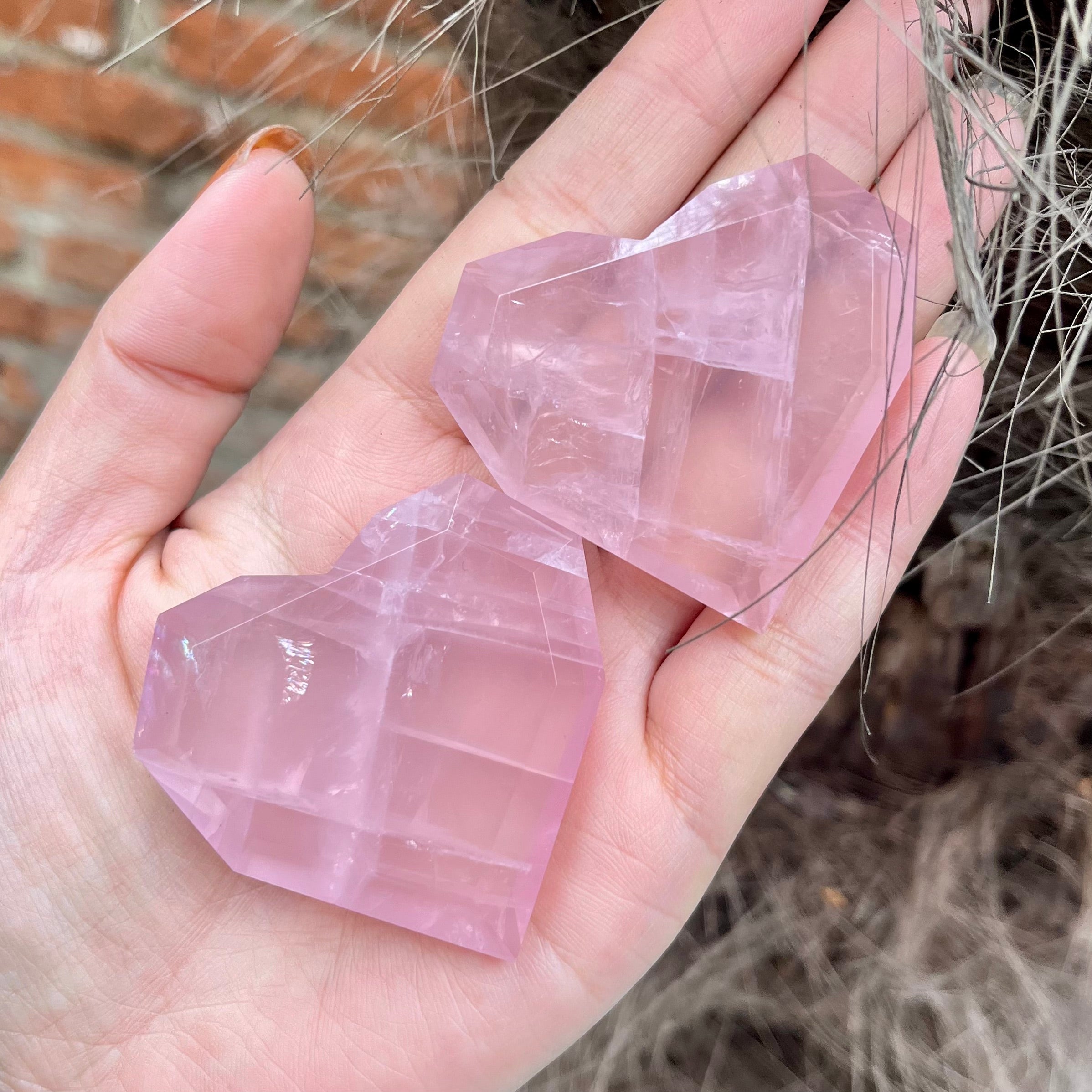 High Quality Faceted Rose Quartz Hearts