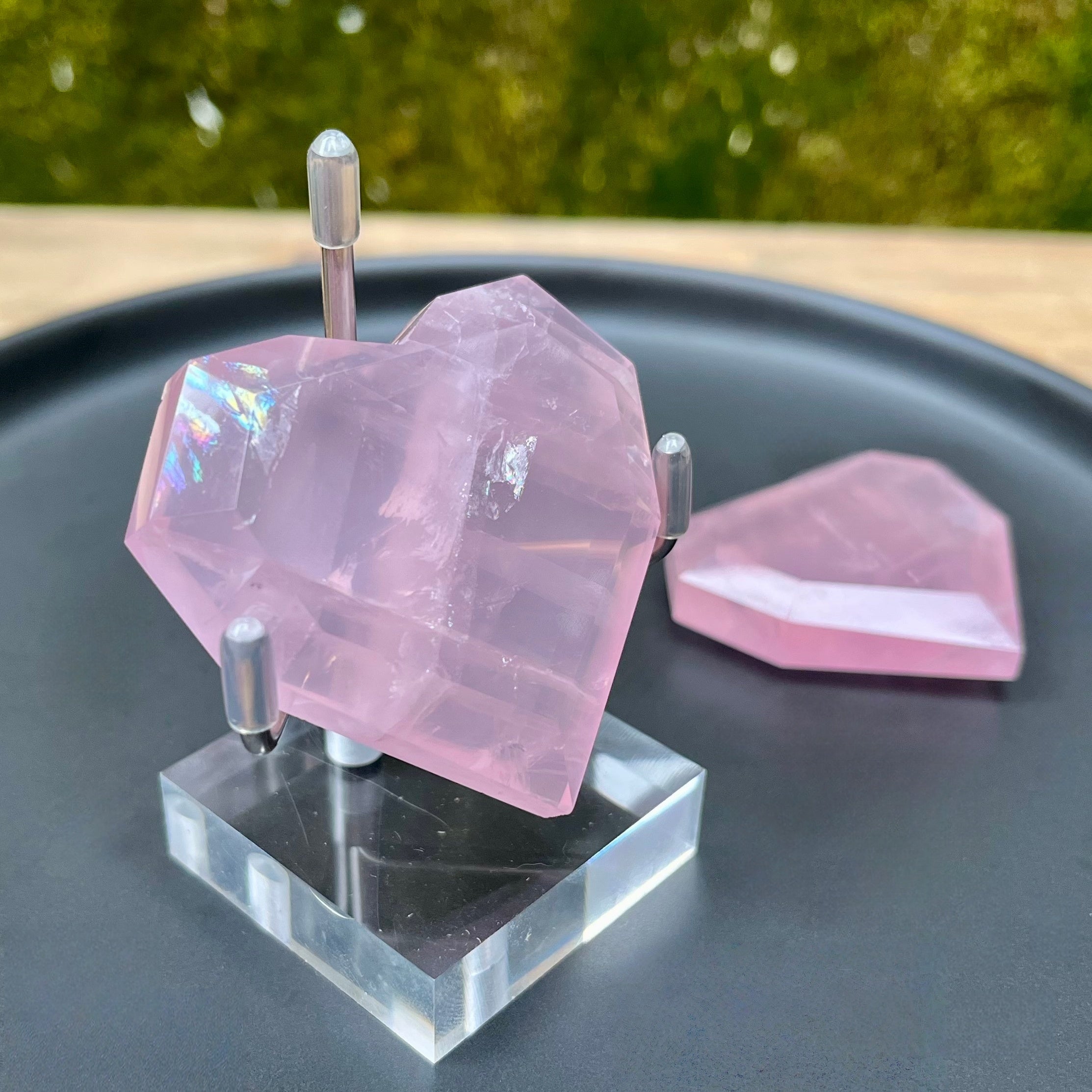 High Quality Faceted Rose Quartz Hearts