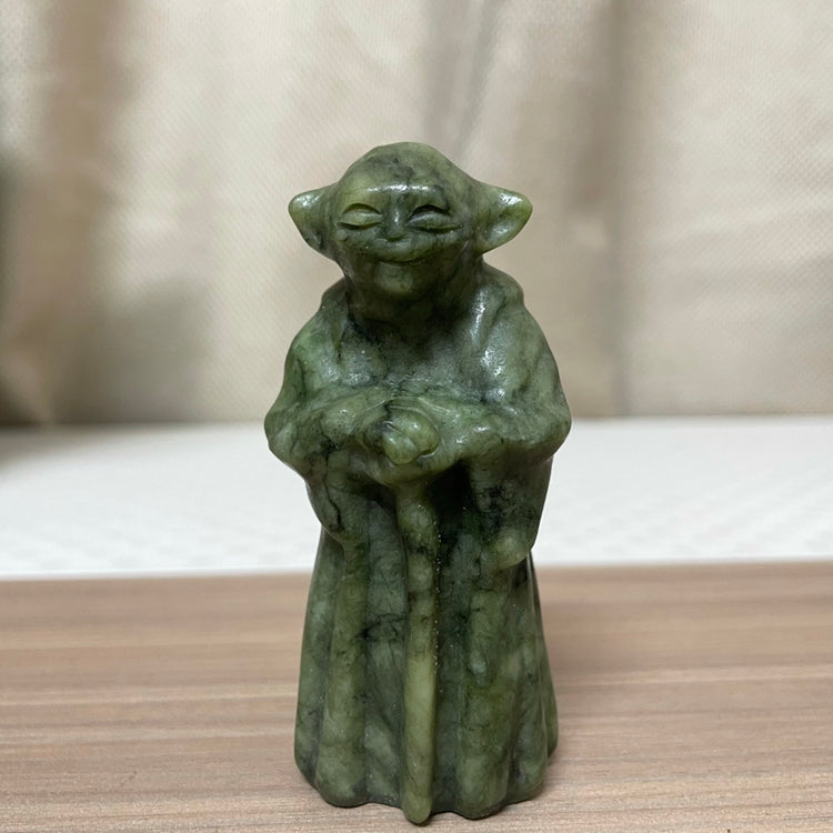 8CM Star Wars Old Yoda Natural Crystal Carving