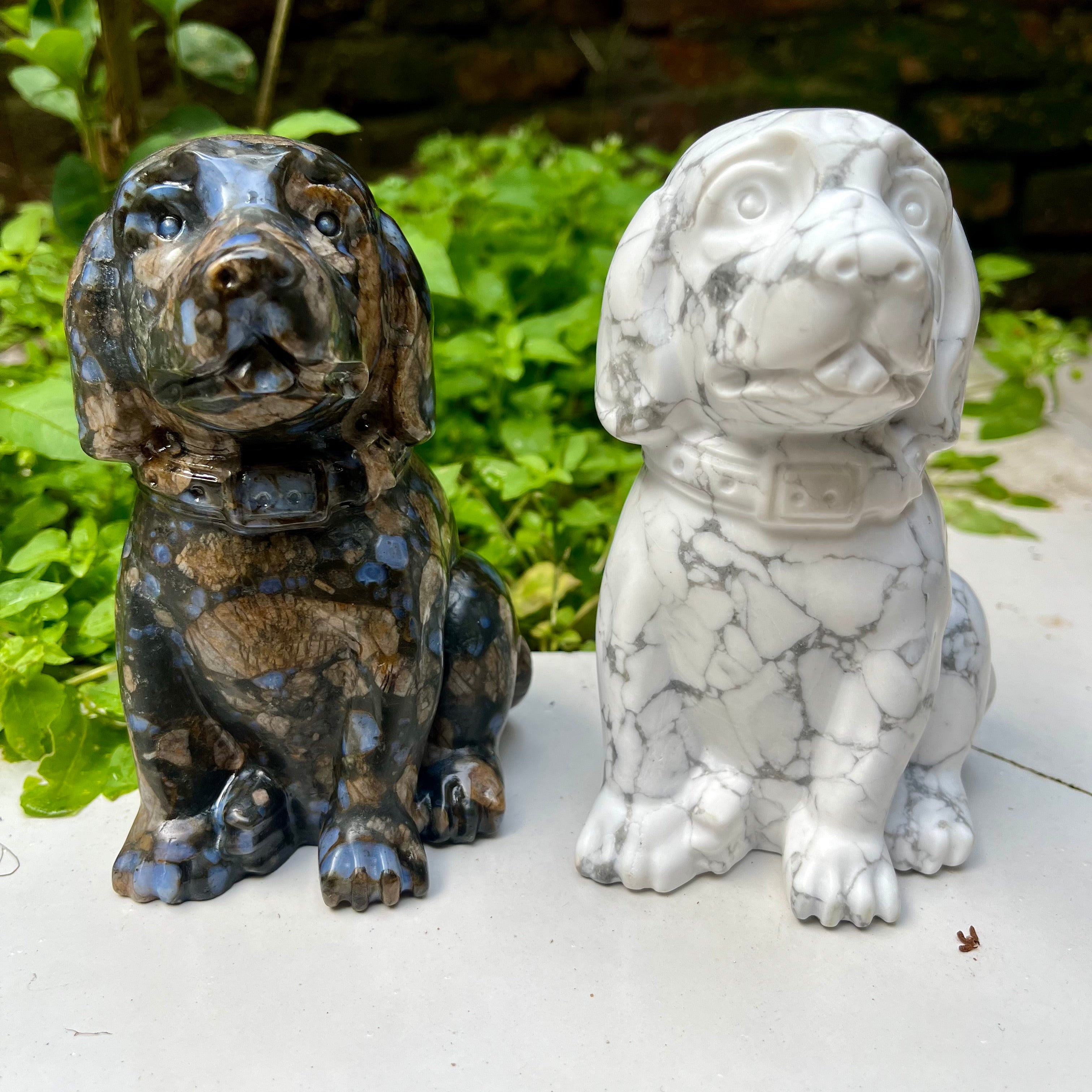 13CM Natural Stone Big Dog Carving