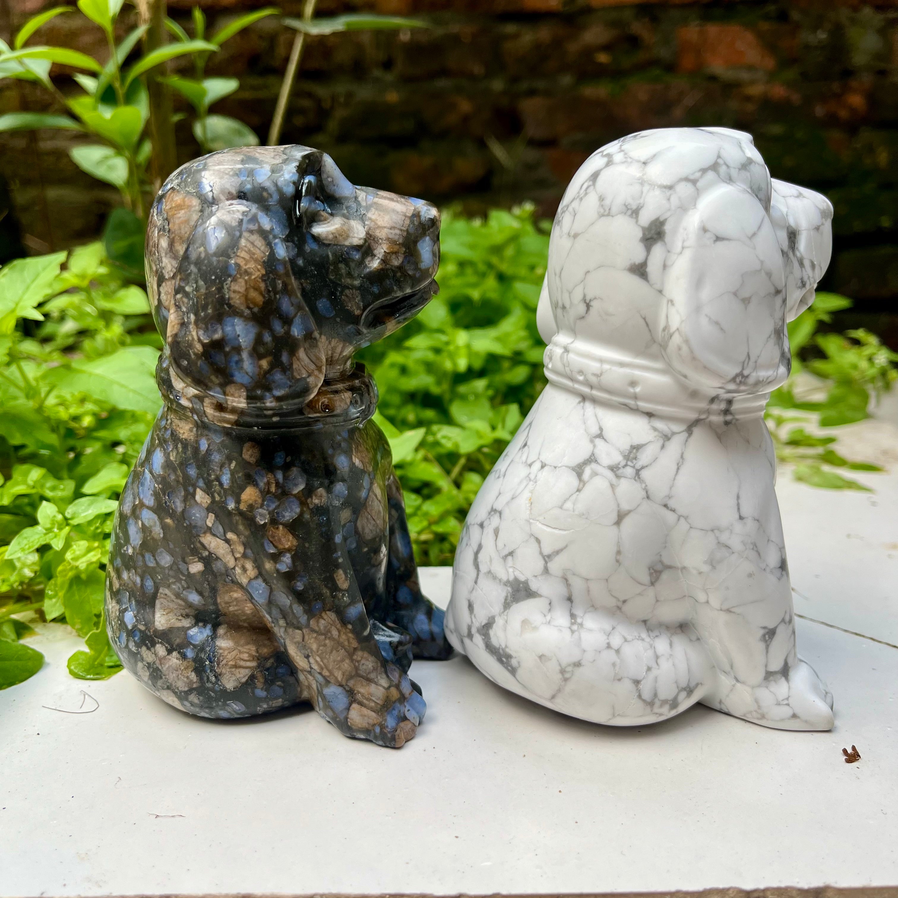 13CM Natural Stone Big Dog Carving