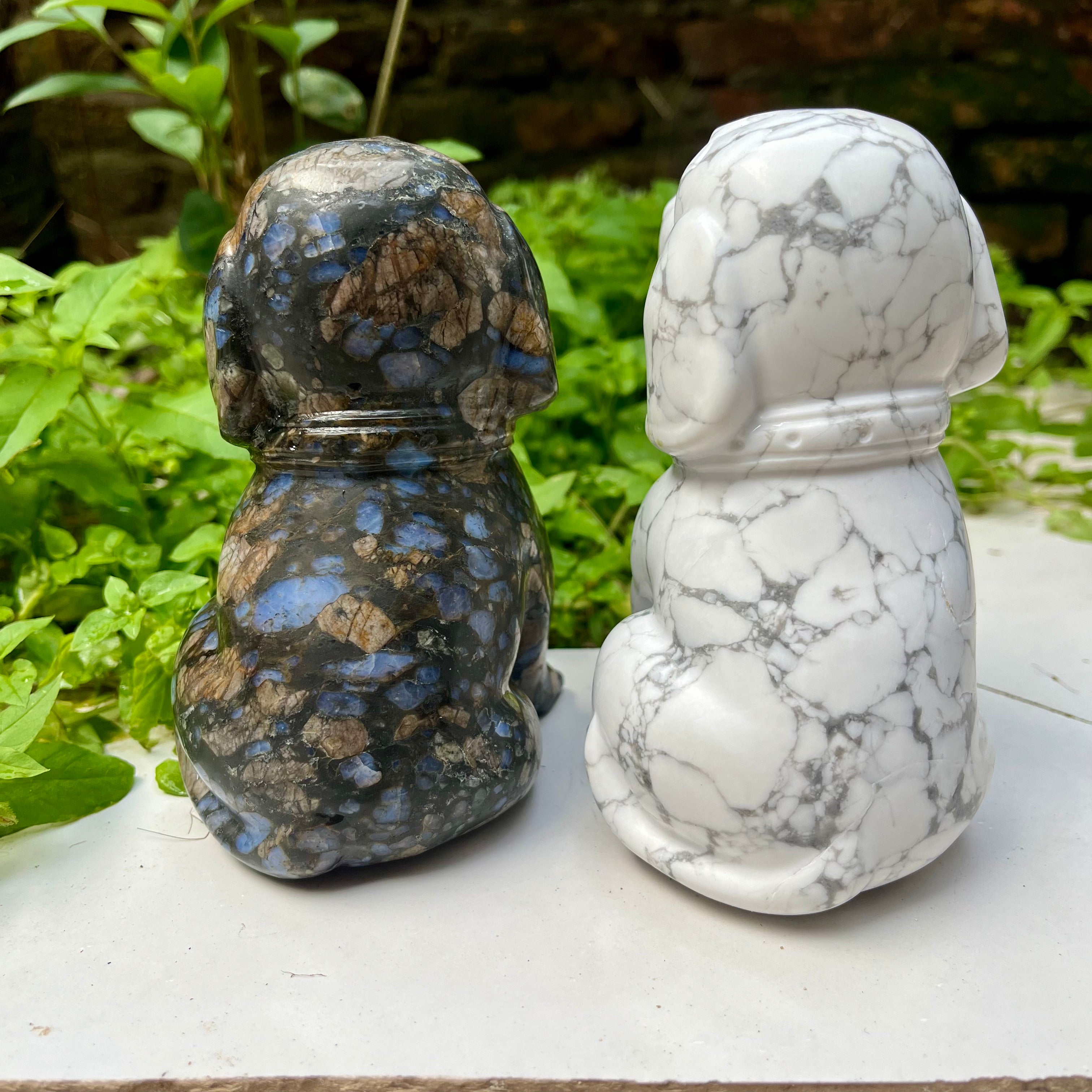 13CM Natural Stone Big Dog Carving