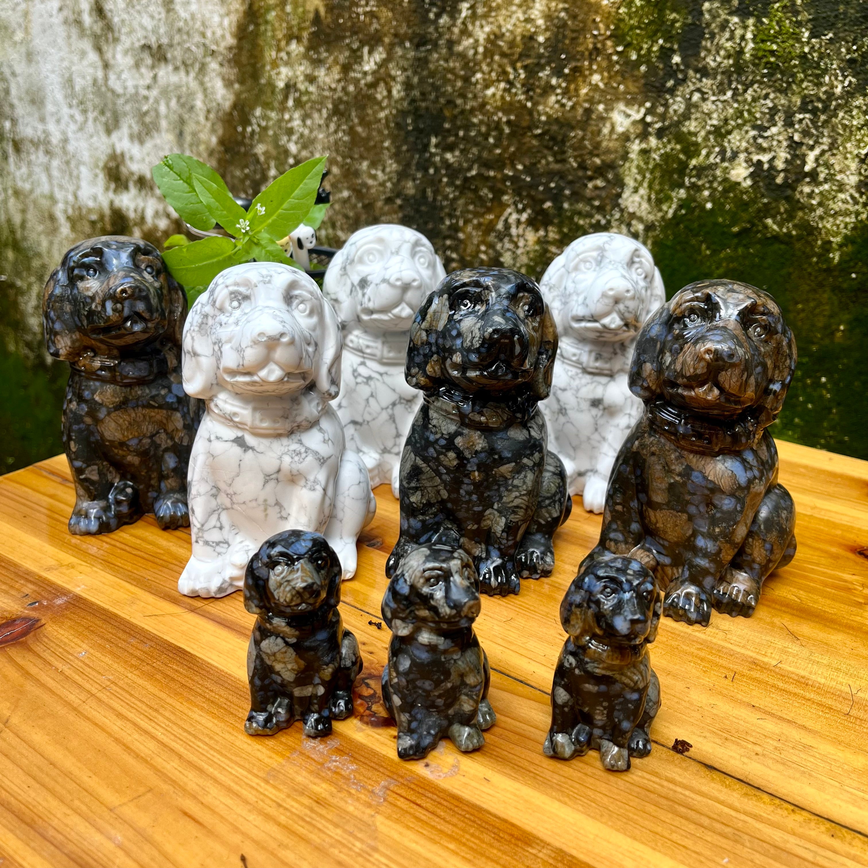 13CM Natural Stone Big Dog Carving