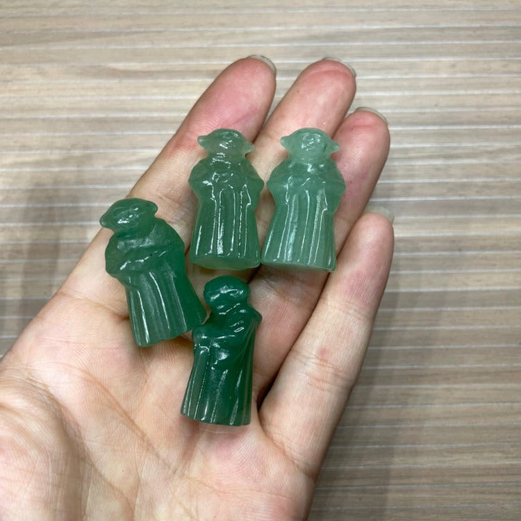 3CM Star Wars Mini Old Yoda Natural Crystal Carving