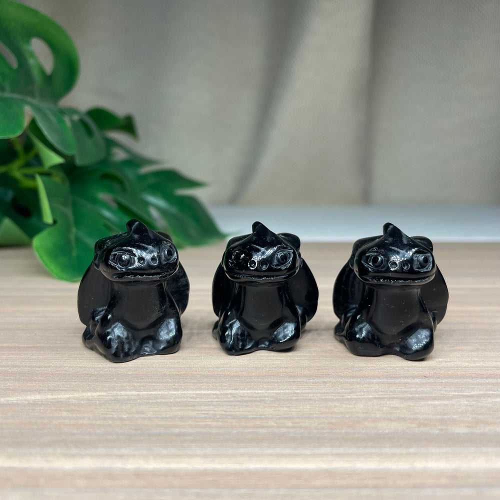 3.5CM How to Train Your Dragon Mini Toothless  Natural Crystal Carving