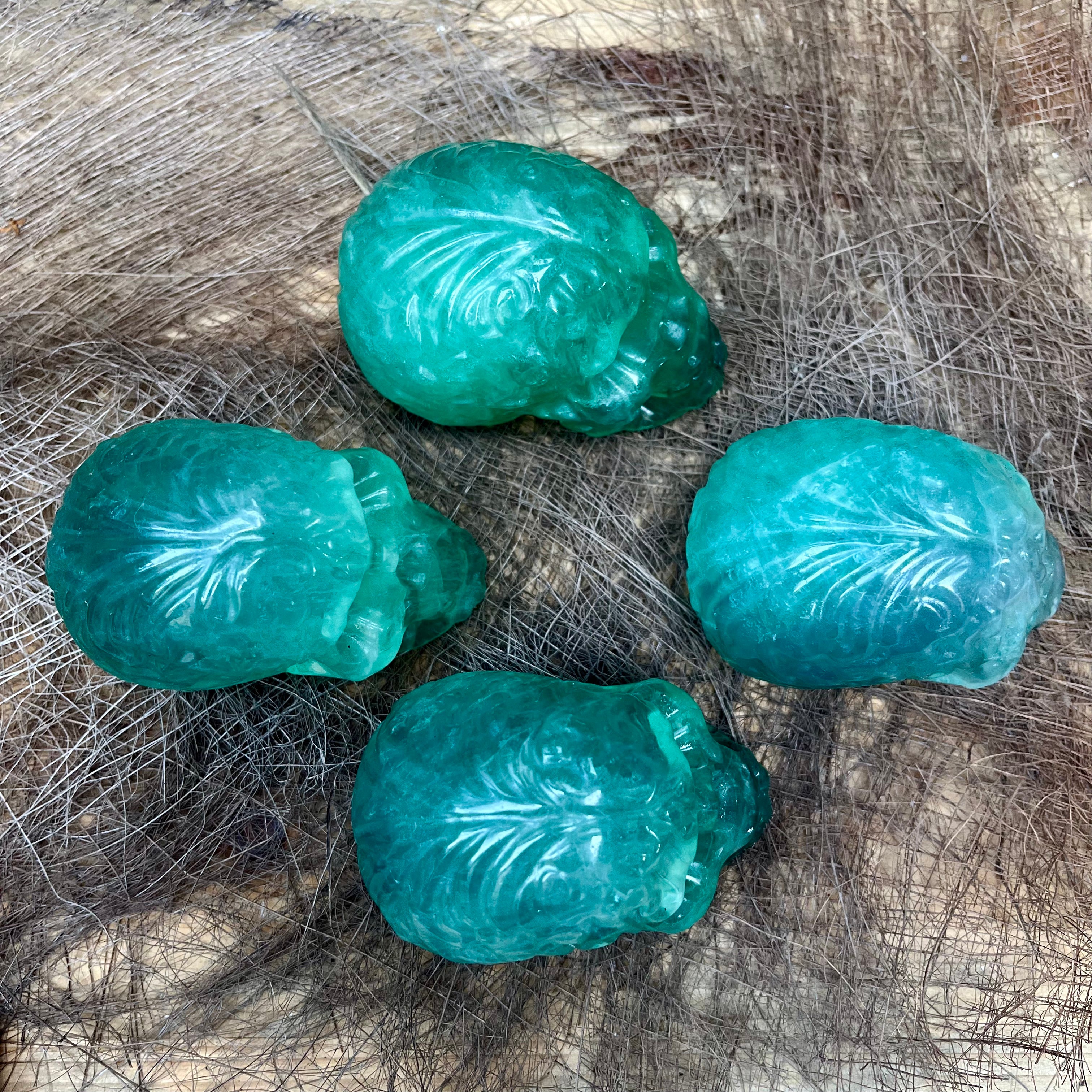 Green Fluorite Carved Skull