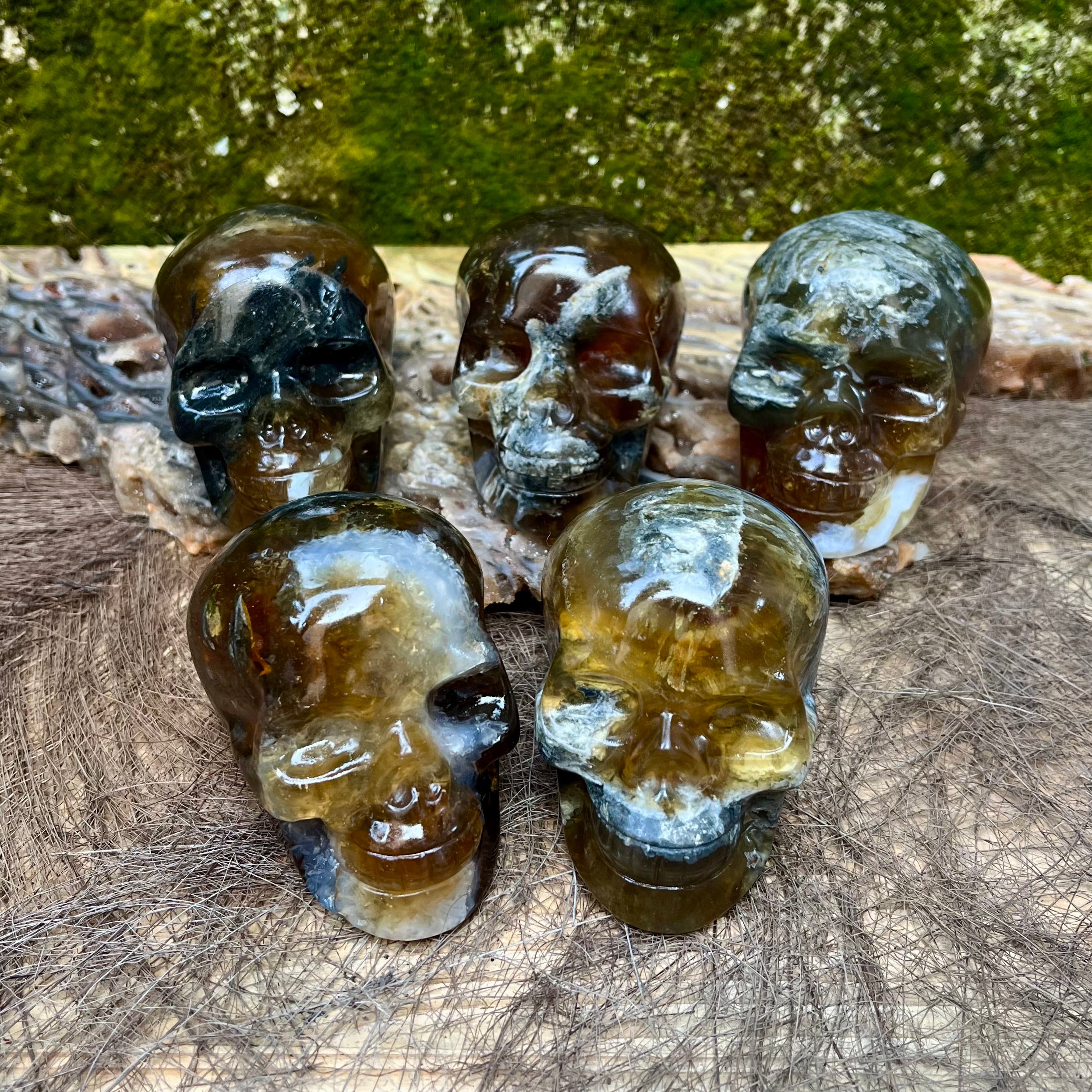 Yellow Fluorite Skull Carving