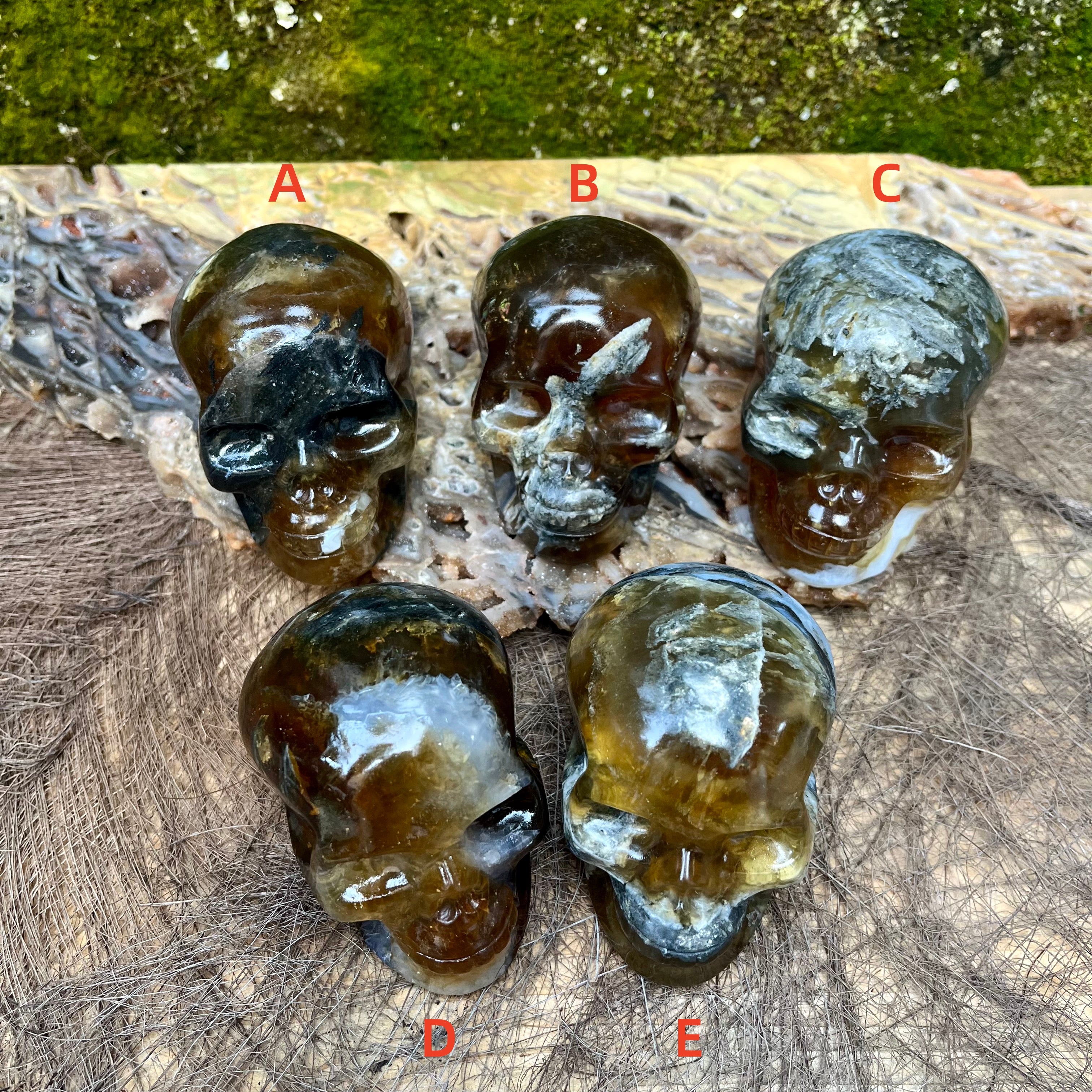 Yellow Fluorite Skull Carving