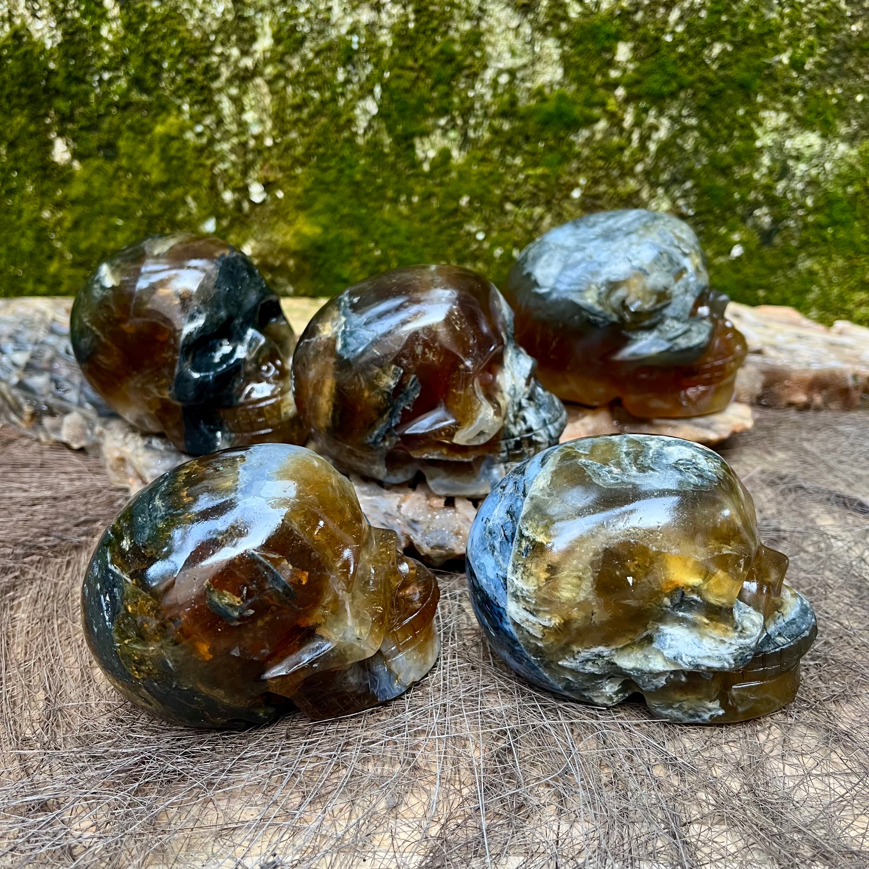 Yellow Fluorite Skull Carving