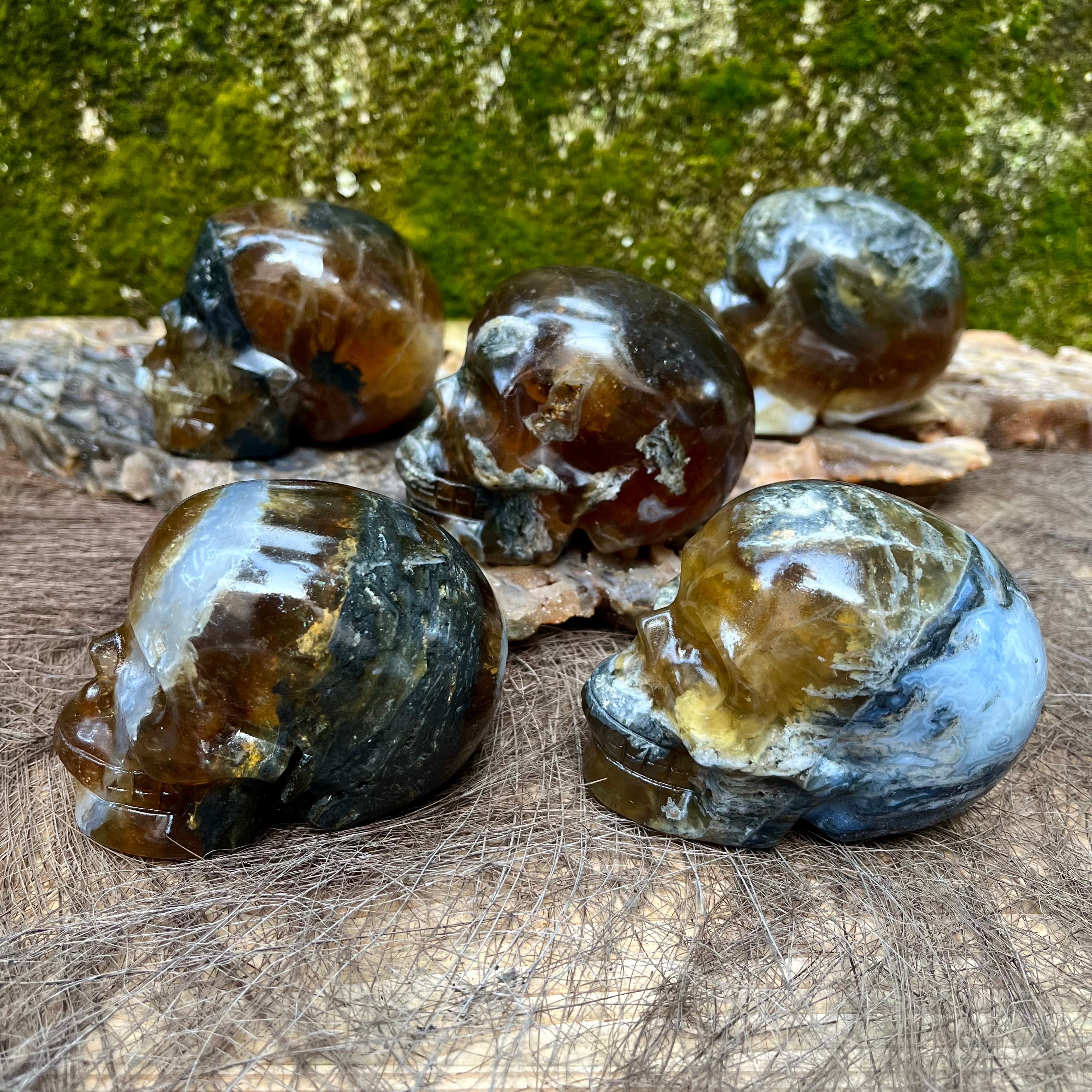 Yellow Fluorite Skull Carving