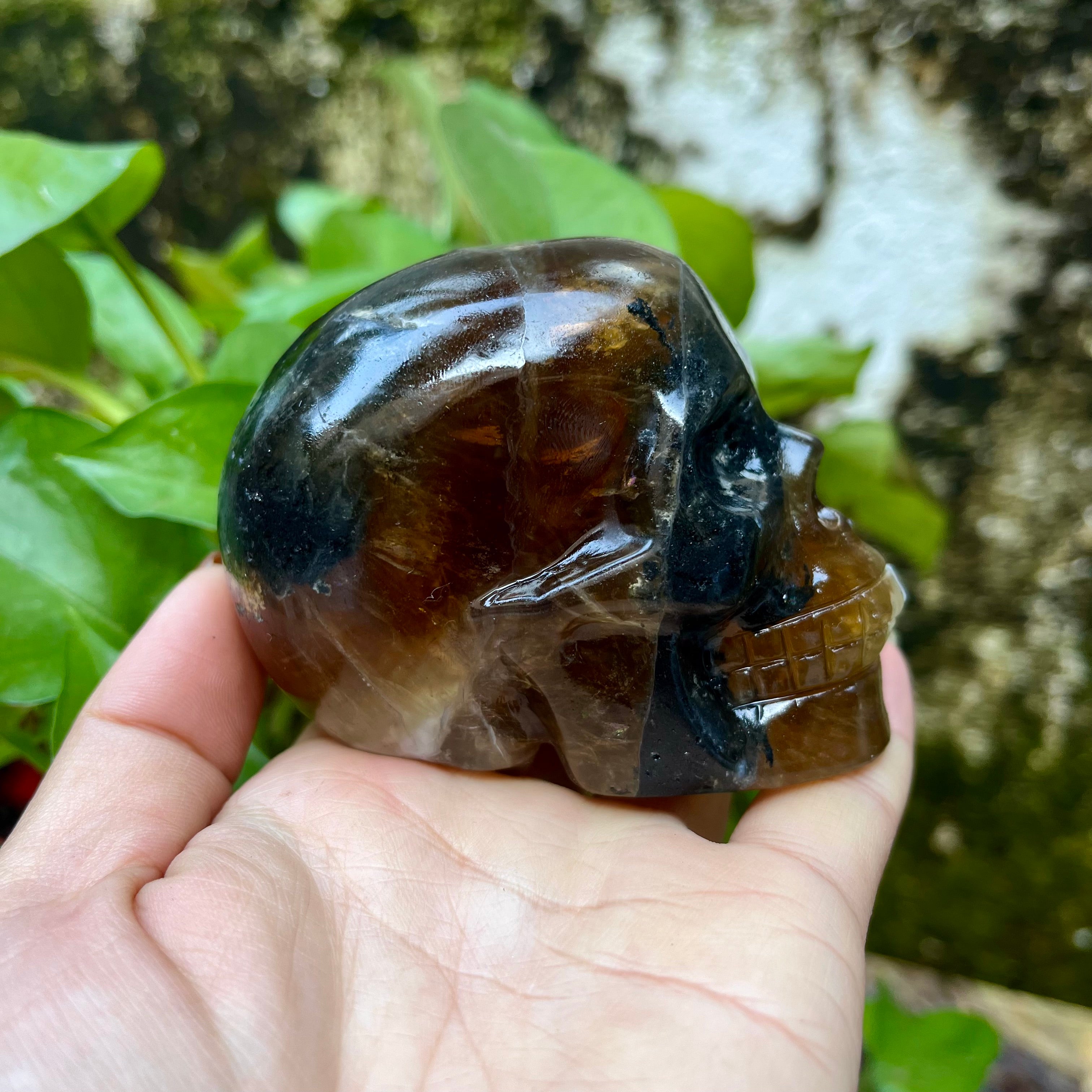 Yellow Fluorite Skull Carving