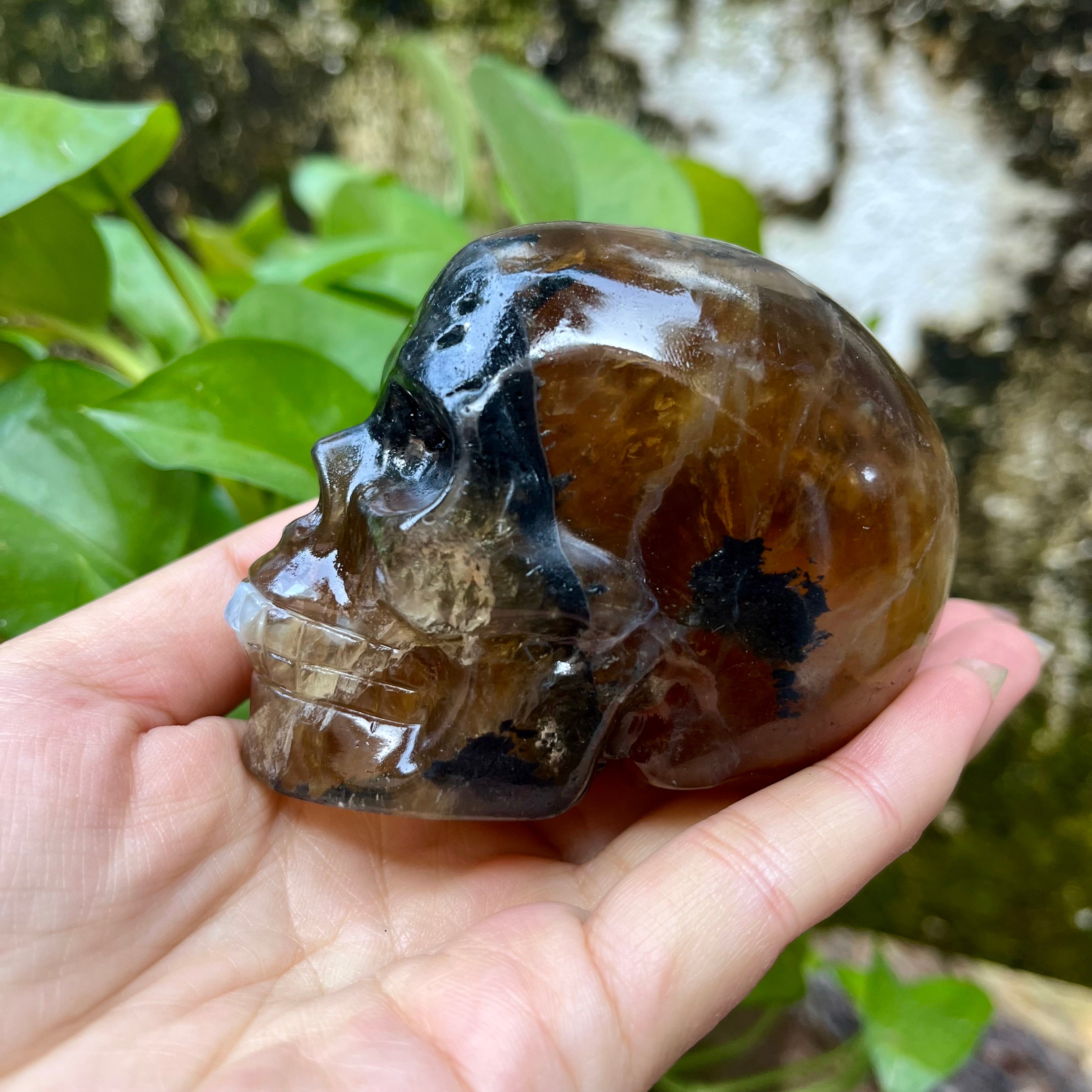 Yellow Fluorite Skull Carving