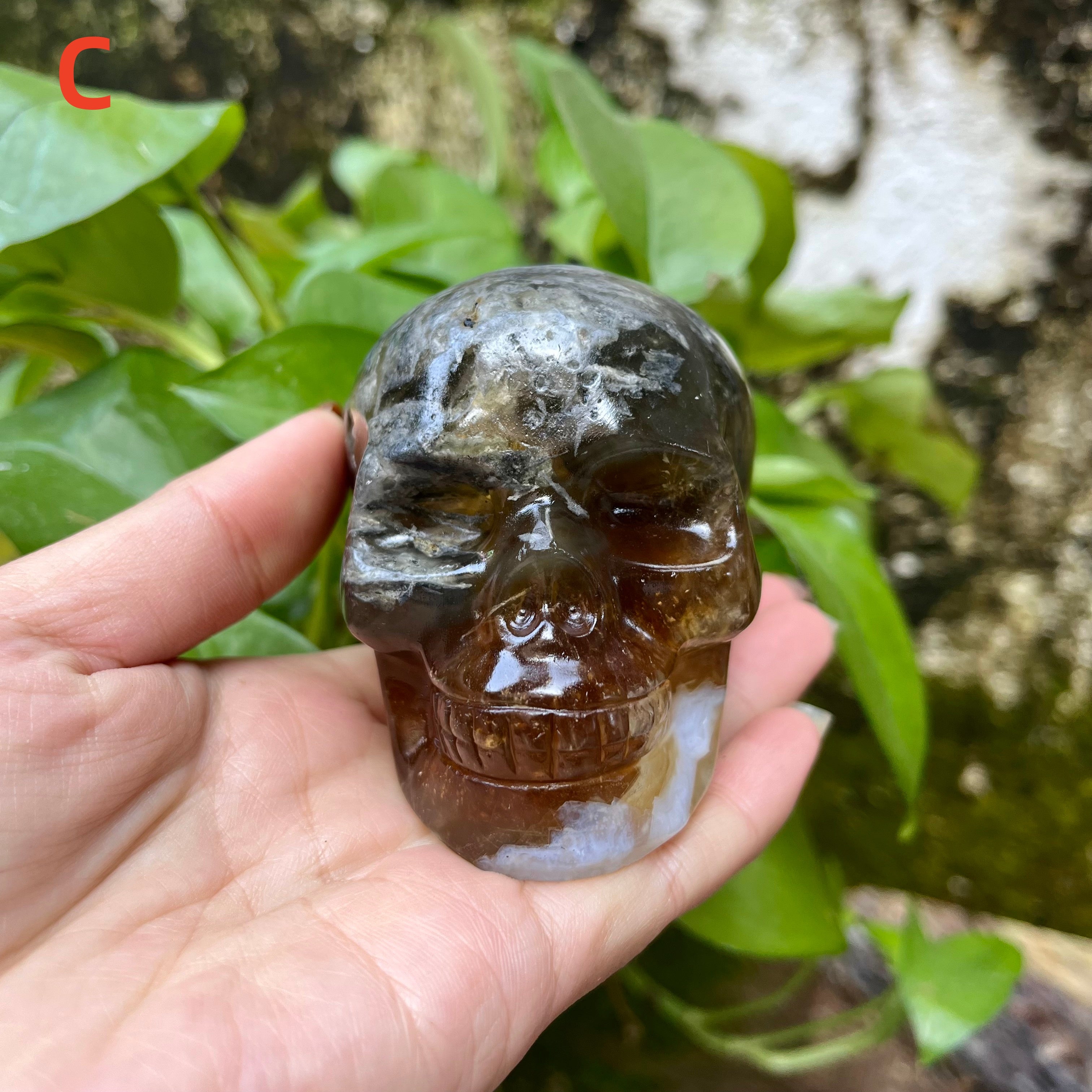 Yellow Fluorite Skull Carving