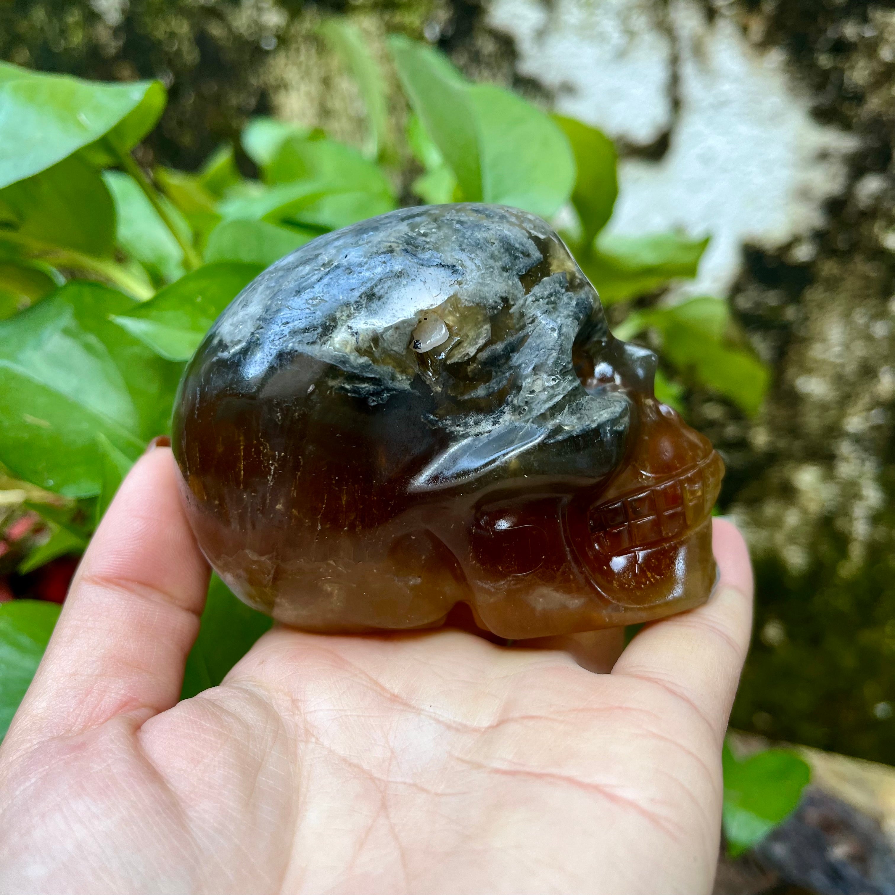 Yellow Fluorite Skull Carving