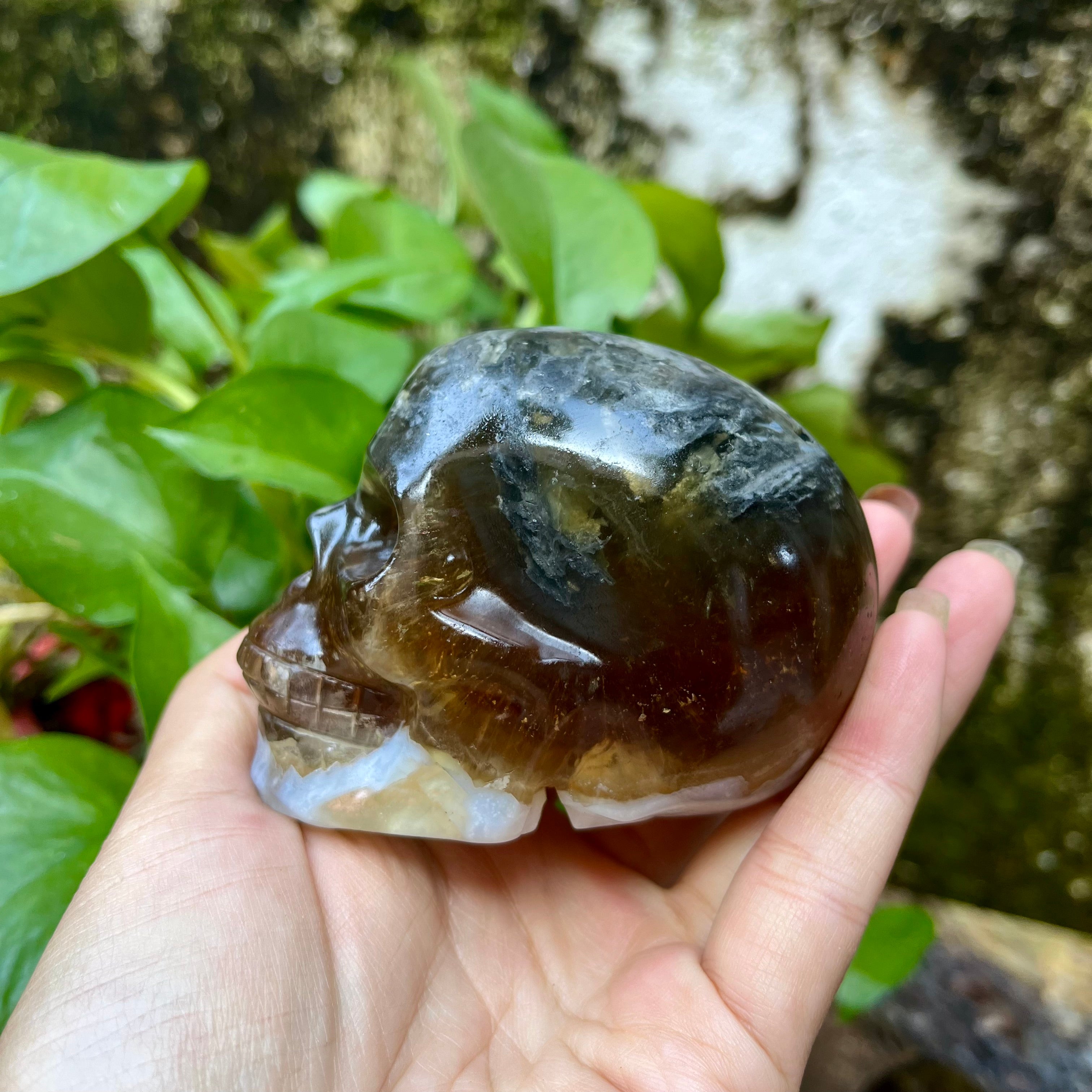 Yellow Fluorite Skull Carving