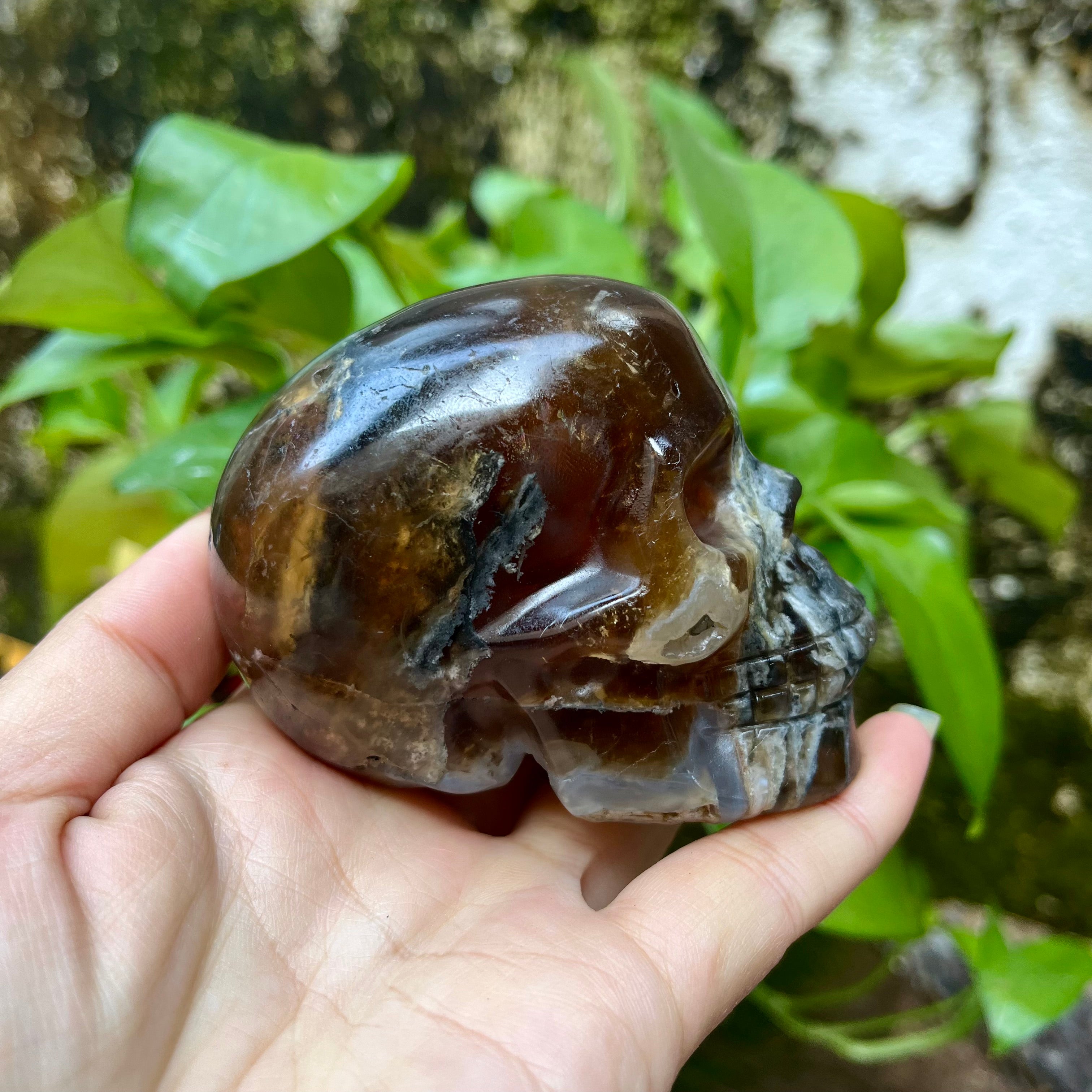 Yellow Fluorite Skull Carving