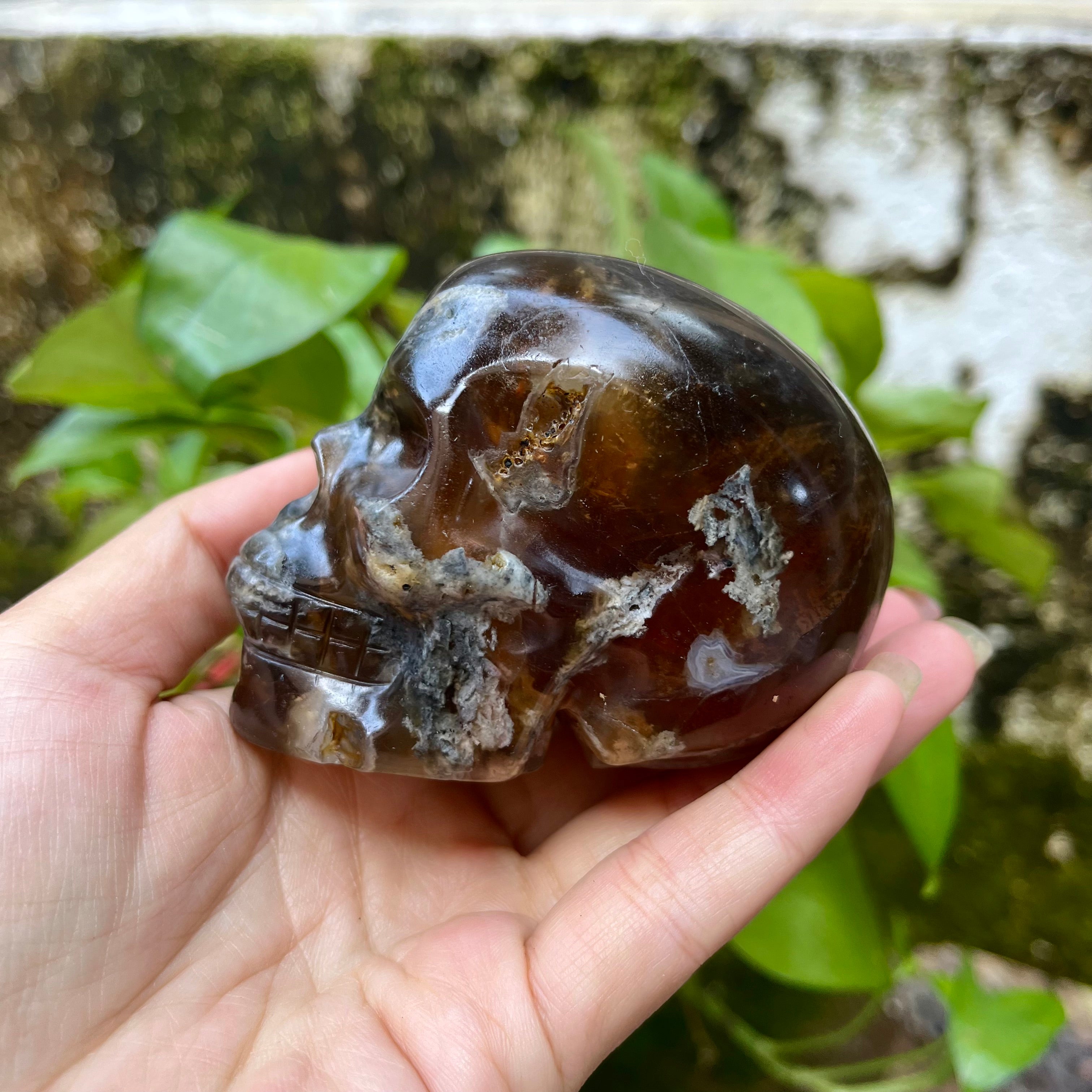 Yellow Fluorite Skull Carving