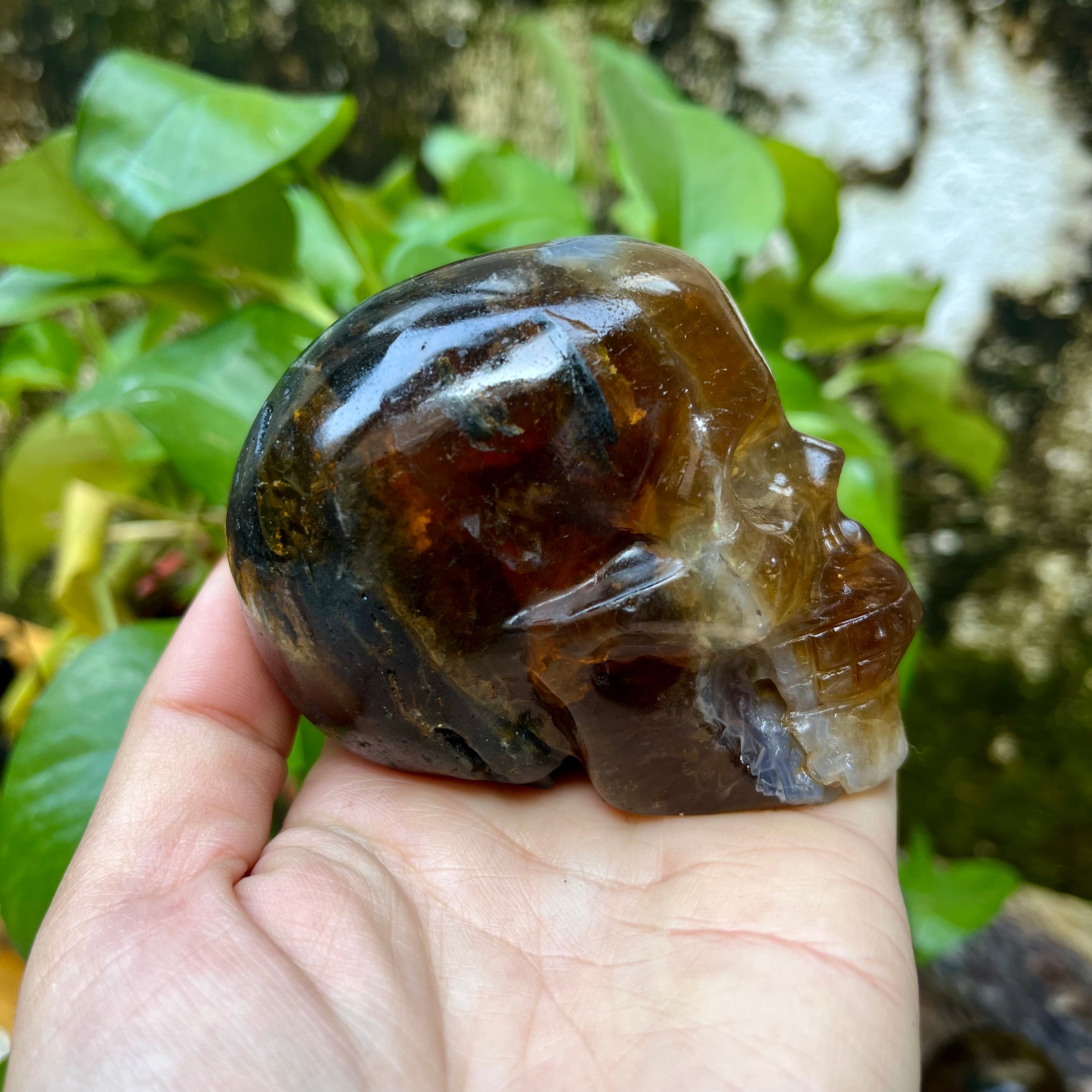 Yellow Fluorite Skull Carving