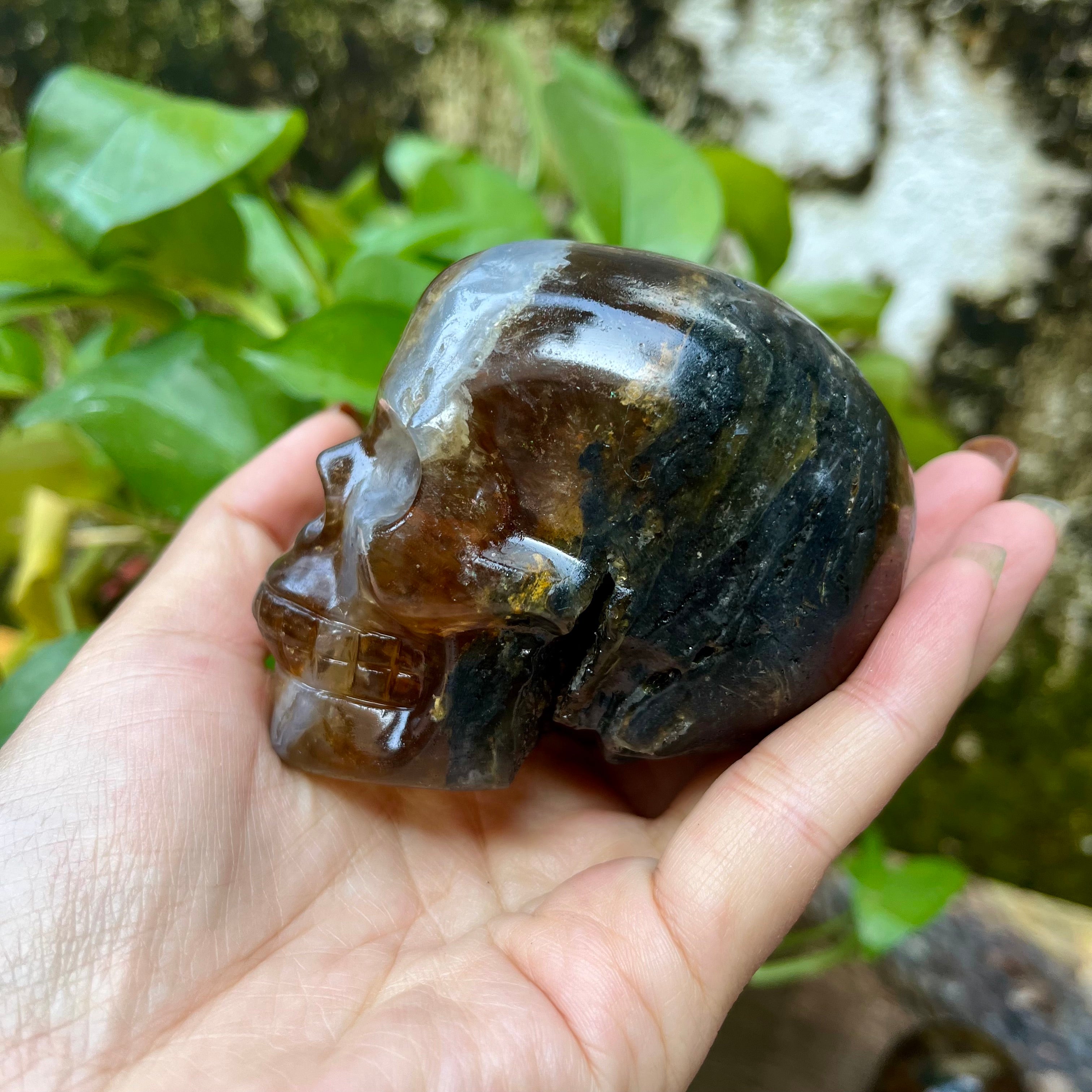 Yellow Fluorite Skull Carving