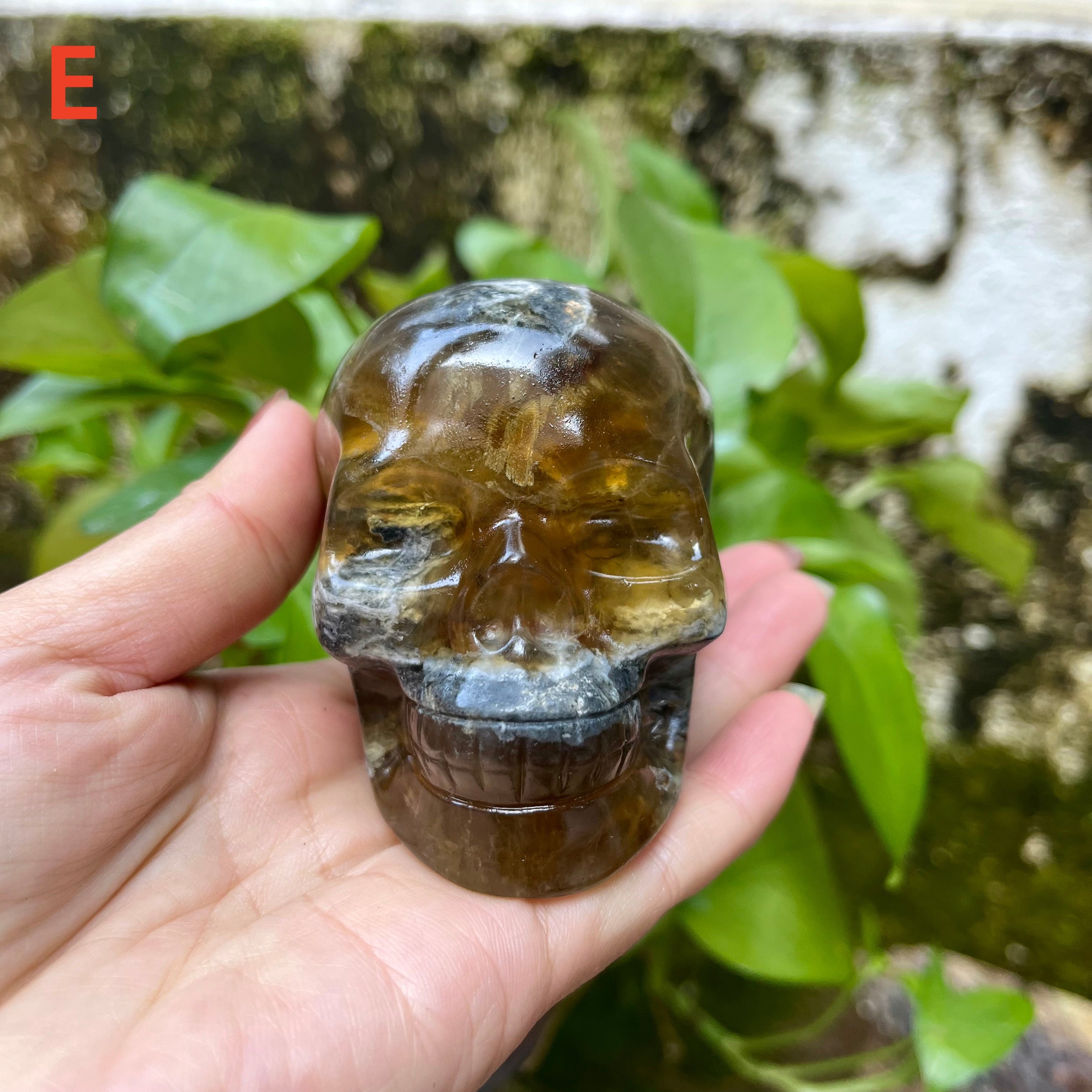 Yellow Fluorite Skull Carving