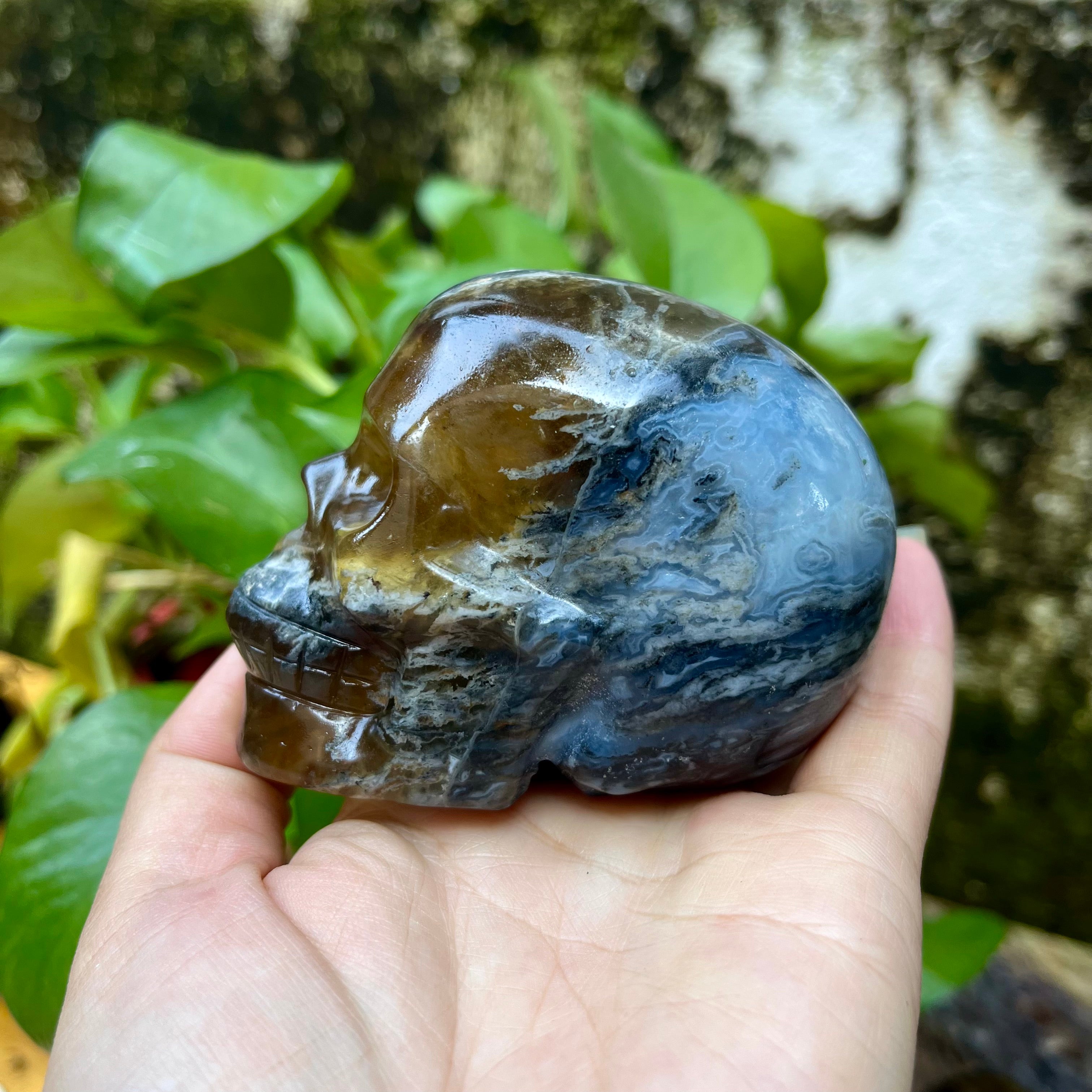 Yellow Fluorite Skull Carving