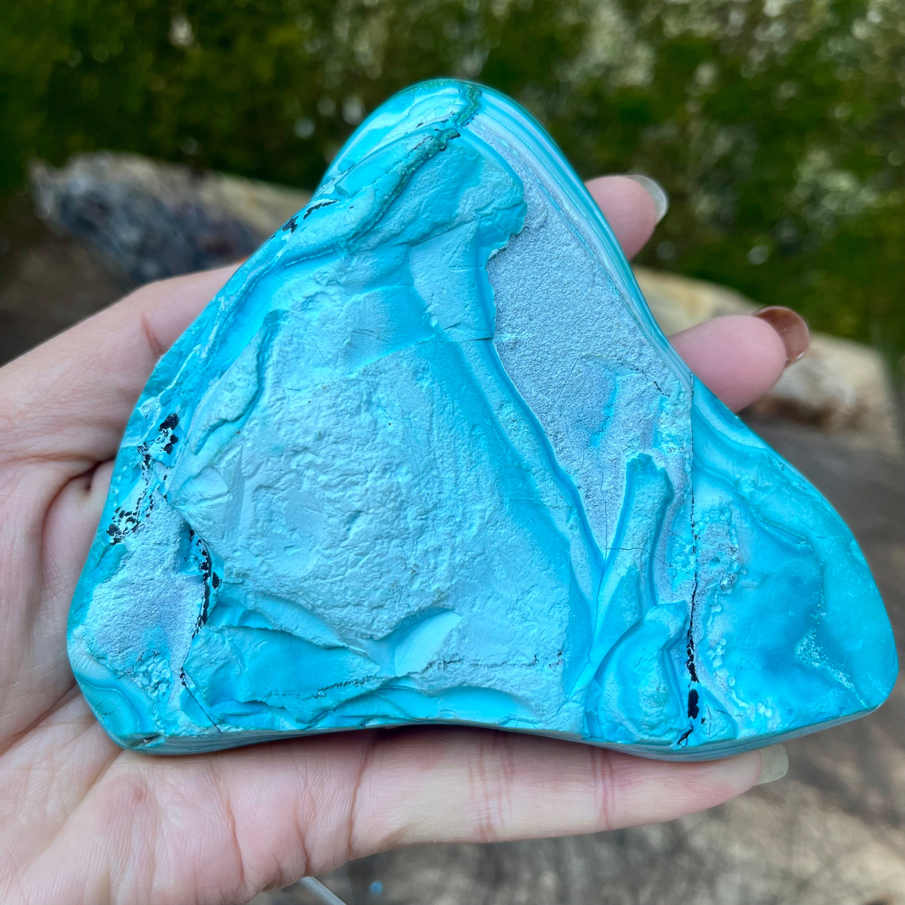 Chryscolla with Malchite Specimen on Stand Decor (stand included)