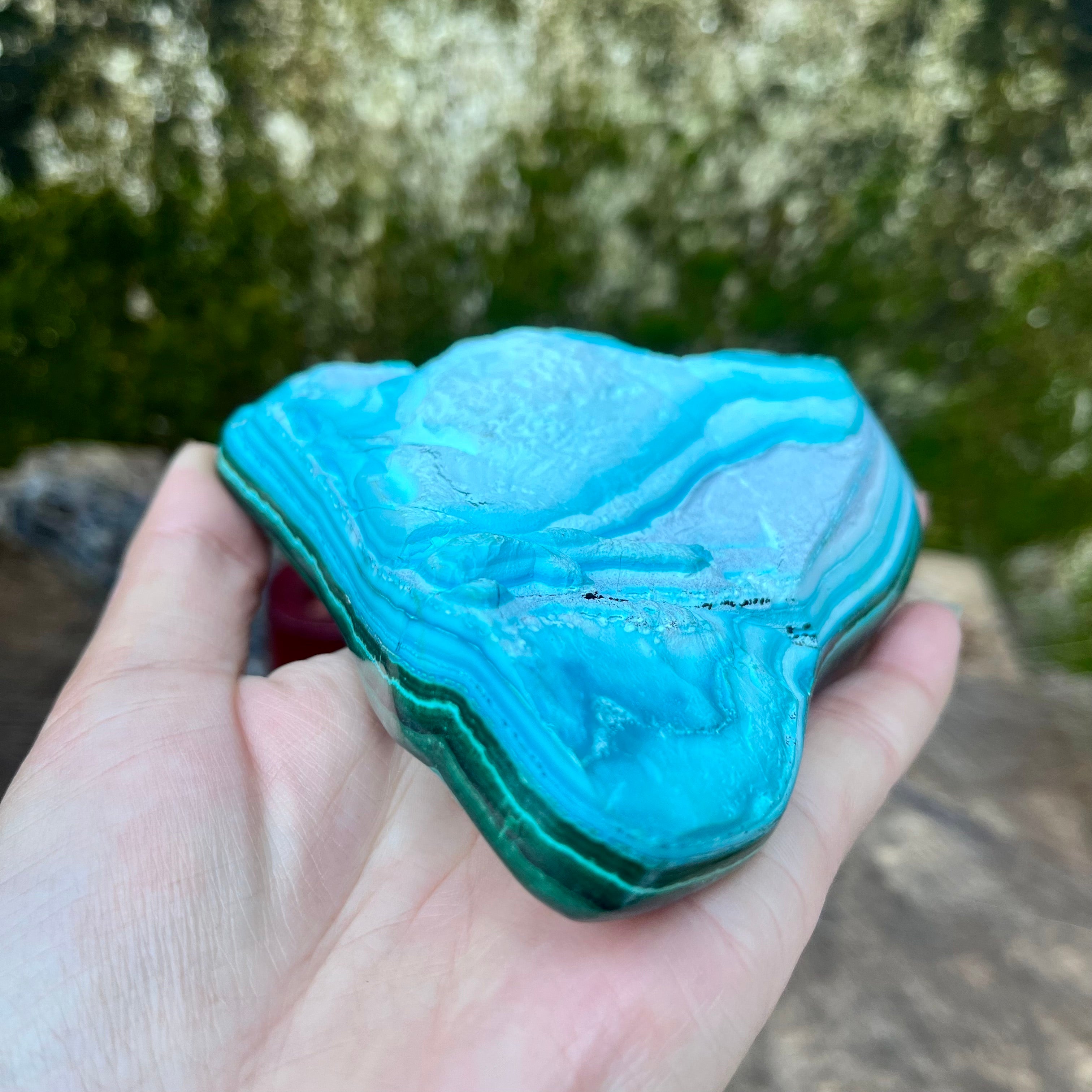 Chryscolla with Malchite Specimen on Stand Decor (stand included)