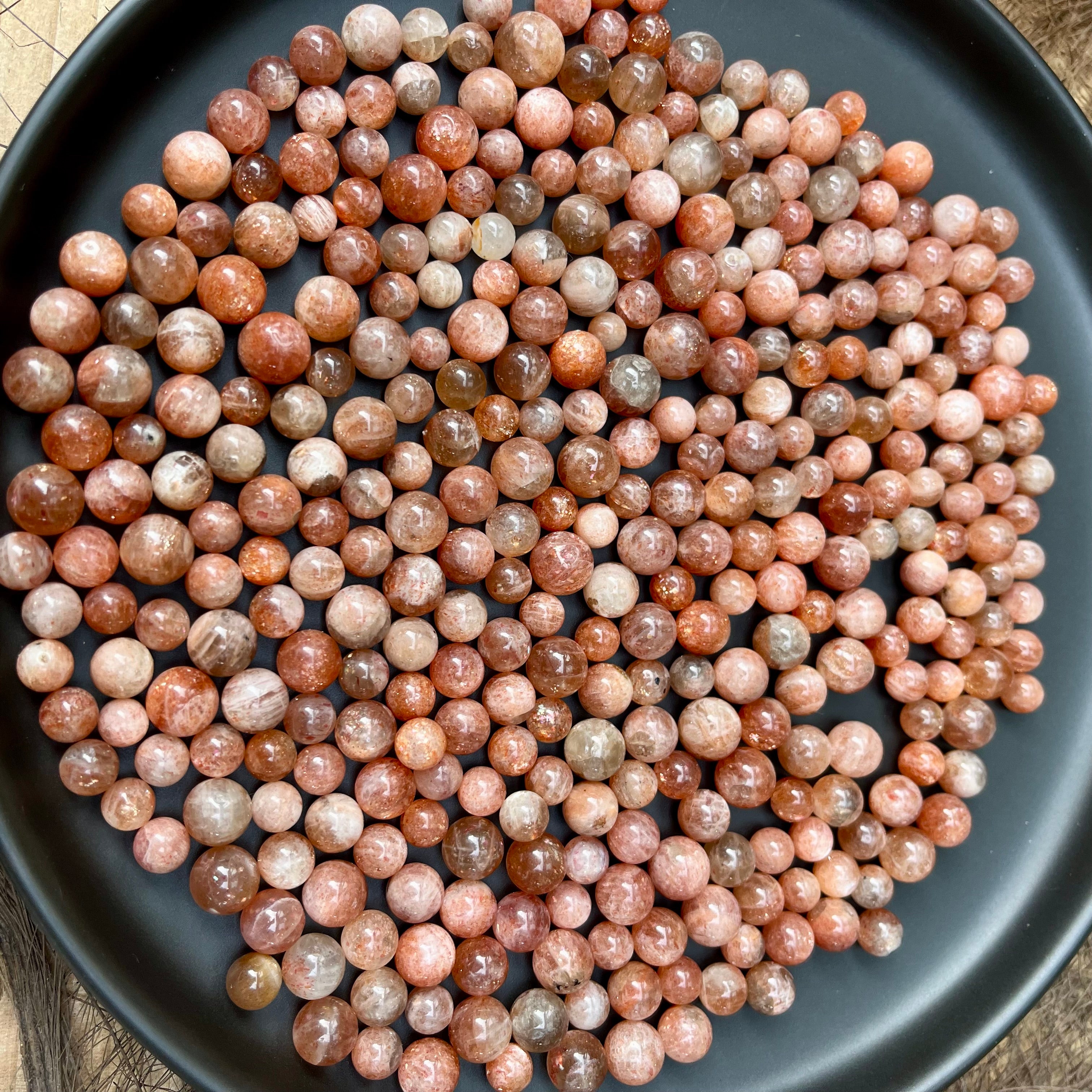 Tiny Gem Golden Sunstone Spheres