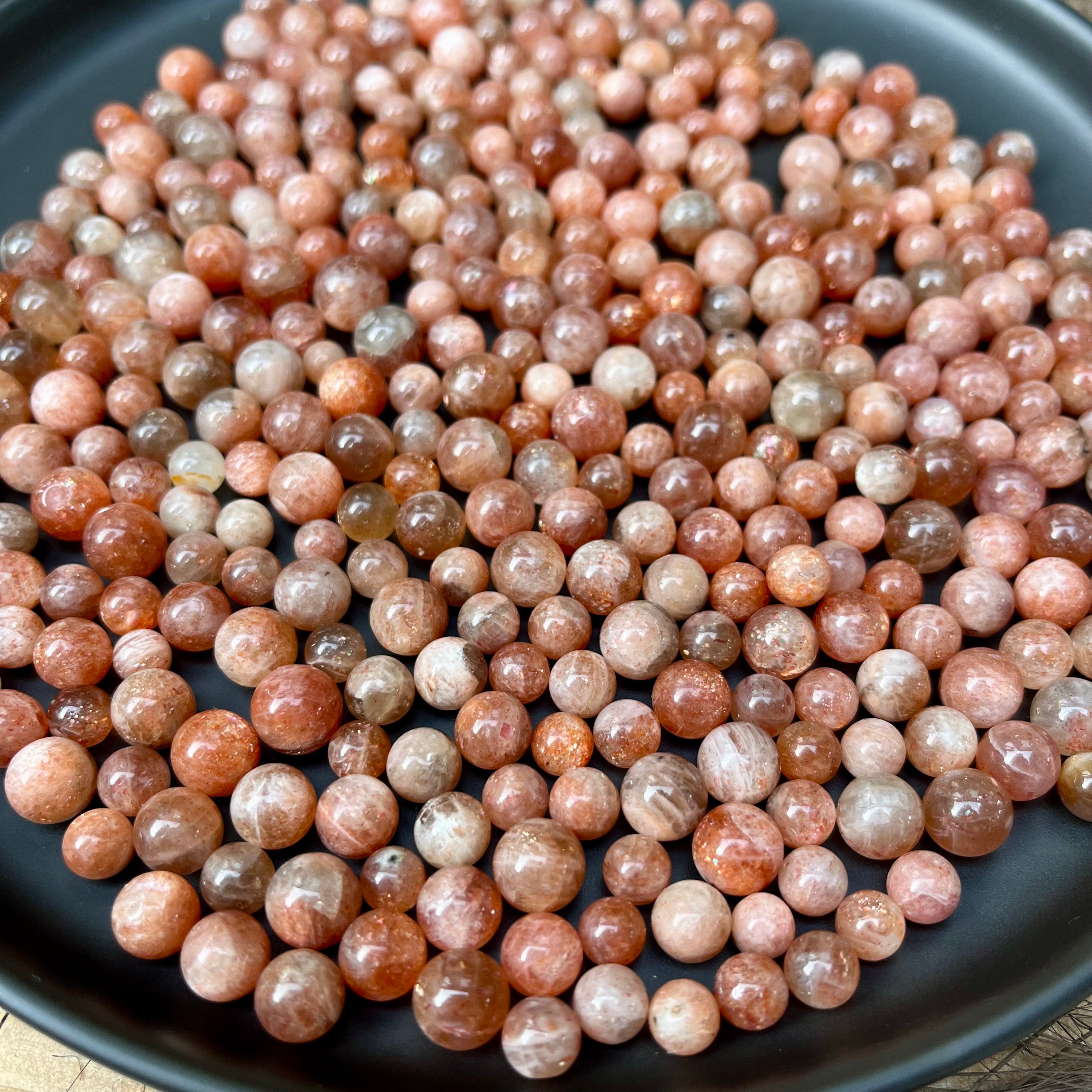 Tiny Gem Golden Sunstone Spheres