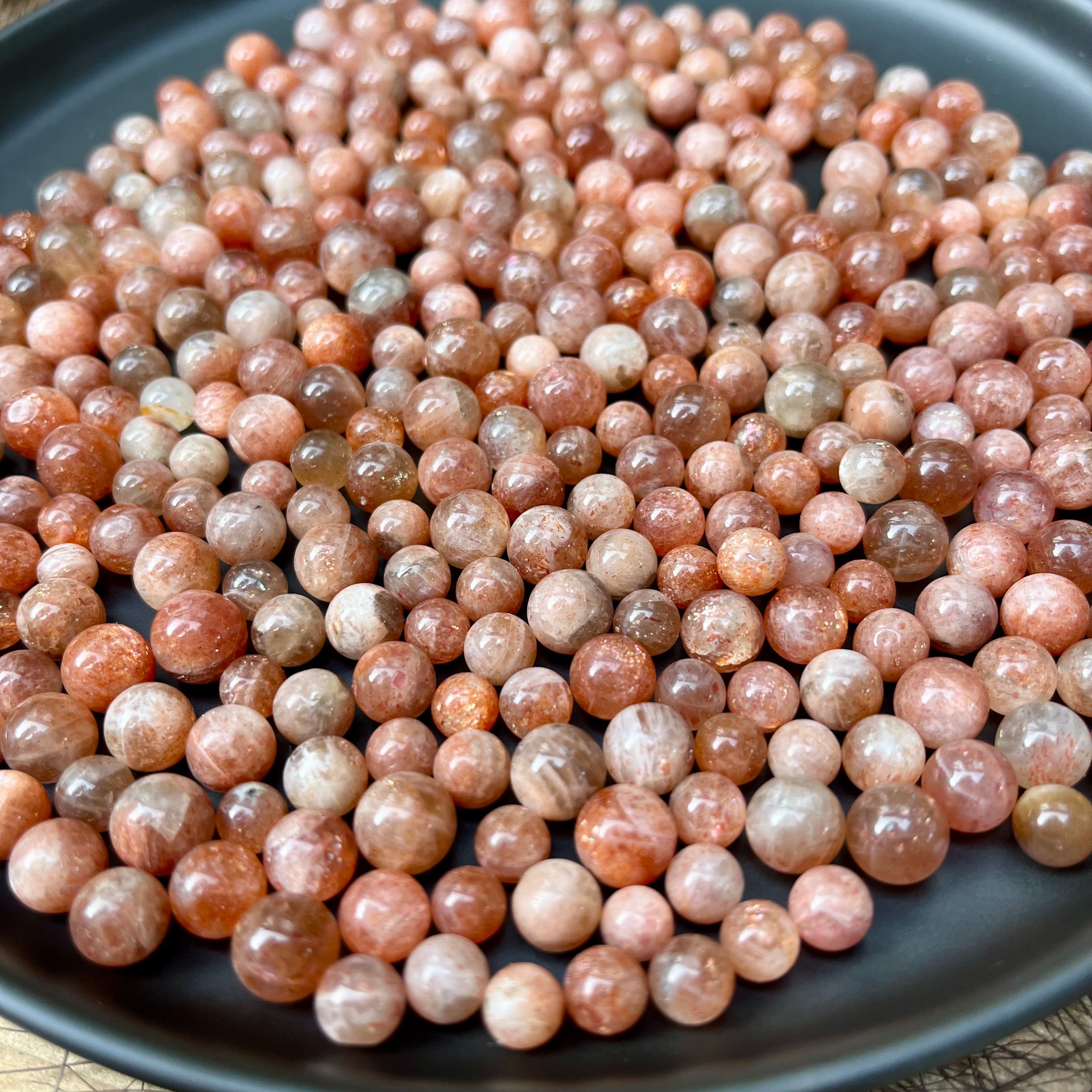 Tiny Gem Golden Sunstone Spheres