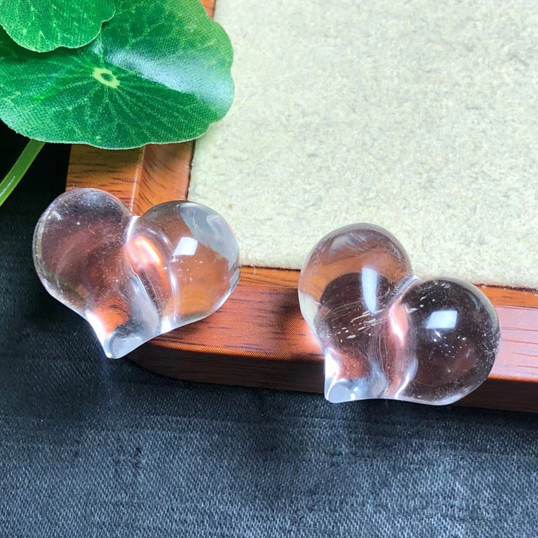 Clear Quartz Puffy Heart Jewelry Charms Mini Carvings Confetti