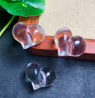 Clear Quartz Puffy Heart Jewelry Charms Mini Carvings Confetti