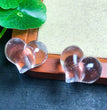 Clear Quartz Puffy Heart Jewelry Charms Mini Carvings Confetti