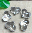 Clear Quartz Puffy Heart Jewelry Charms Mini Carvings Confetti