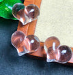 Clear Quartz Puffy Heart Jewelry Charms Mini Carvings Confetti