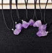 Natural Raw Amethyst Shoots Pendant Necklace Fashion Jewelry