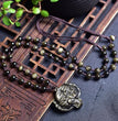 Natural Sheen Obsidian Tiger Head Pendant Necklace Fashion Jewelry