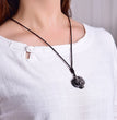 Natural Sheen Obsidian Tiger Head Pendant Necklace Fashion Jewelry