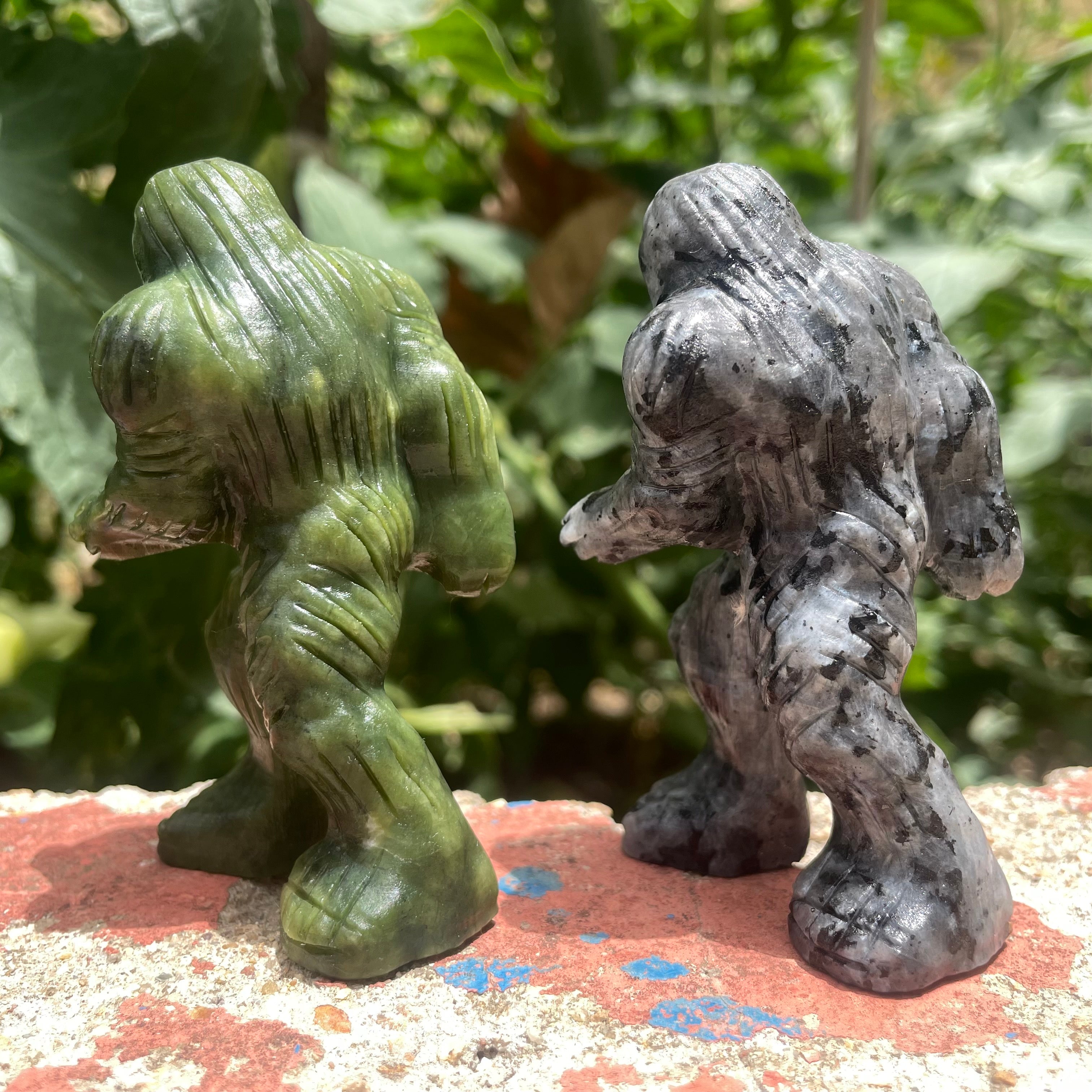 8CM Natural Stone Sasquatch Bigfoot Yeti Carvings