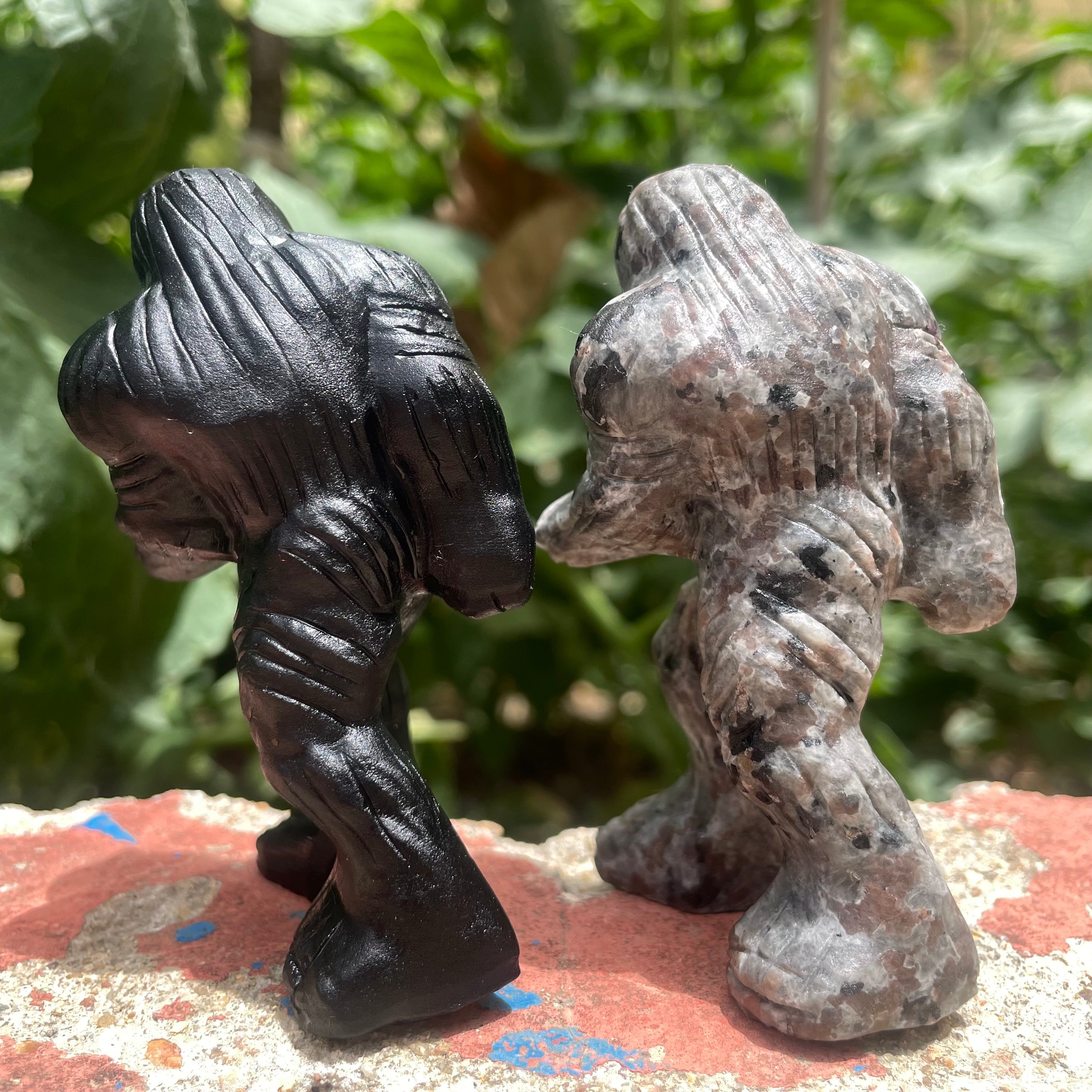 8CM Natural Stone Sasquatch Bigfoot Yeti Carvings