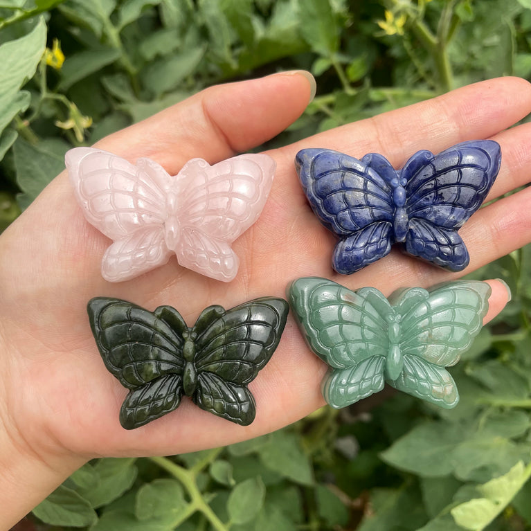 5CM Natural Stone Butterfly Carvings