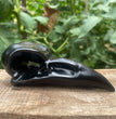 10CM Black Obsidian Yooperlite Raven Skull Crow Carvings